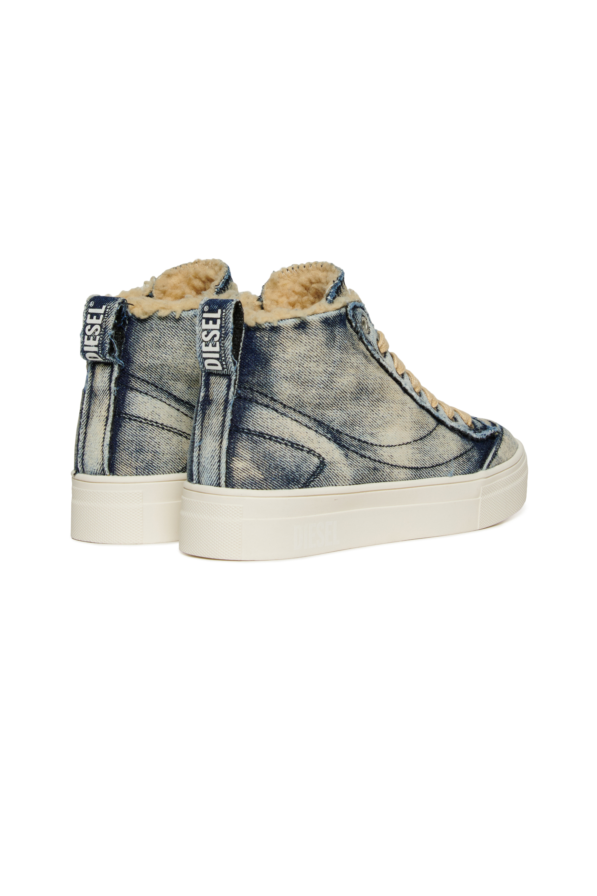 Diesel - S-VANEELA MC, Unisex S-VANEELA MC Sneaker aus Baumwolle mit Logo in Jeansblau - 3