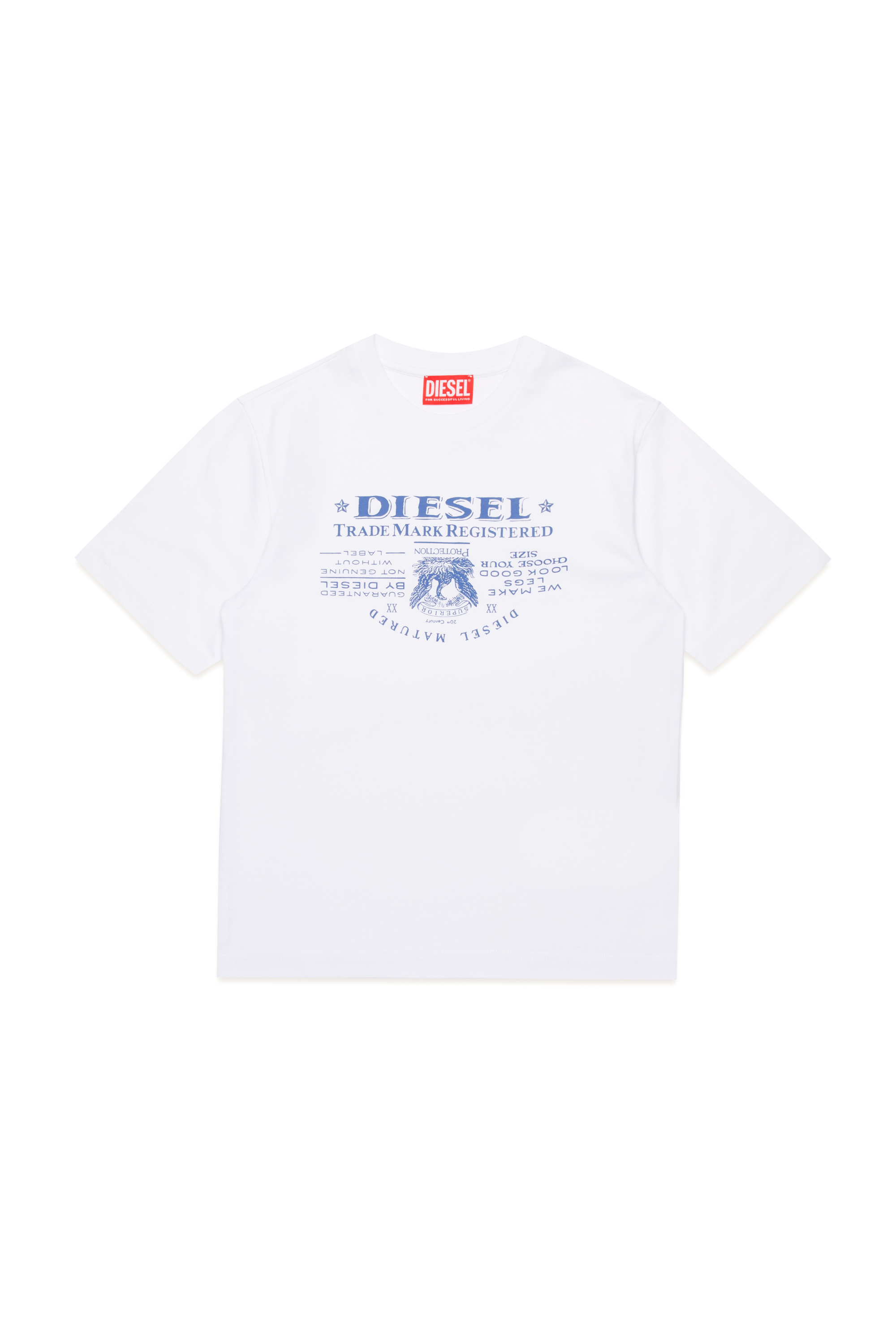 Diesel - TJUSTL4 OVER, Herren T-Shirt mit Jacron Patch-Print in Weiß - 1