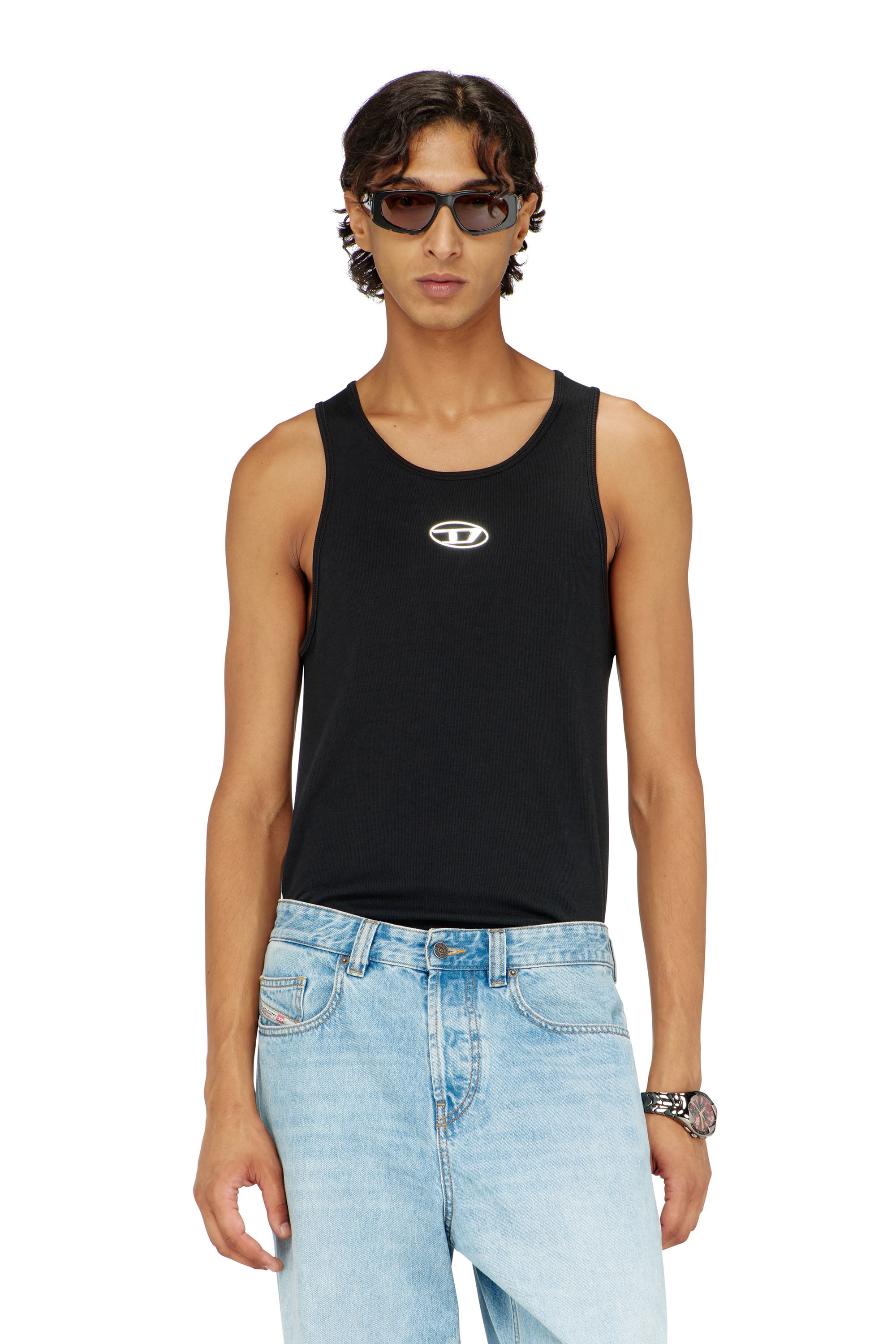 Diesel - T-LIFTY-IOD, Herren Baumwoll-Tanktop mit Logo in Schwarz - 1