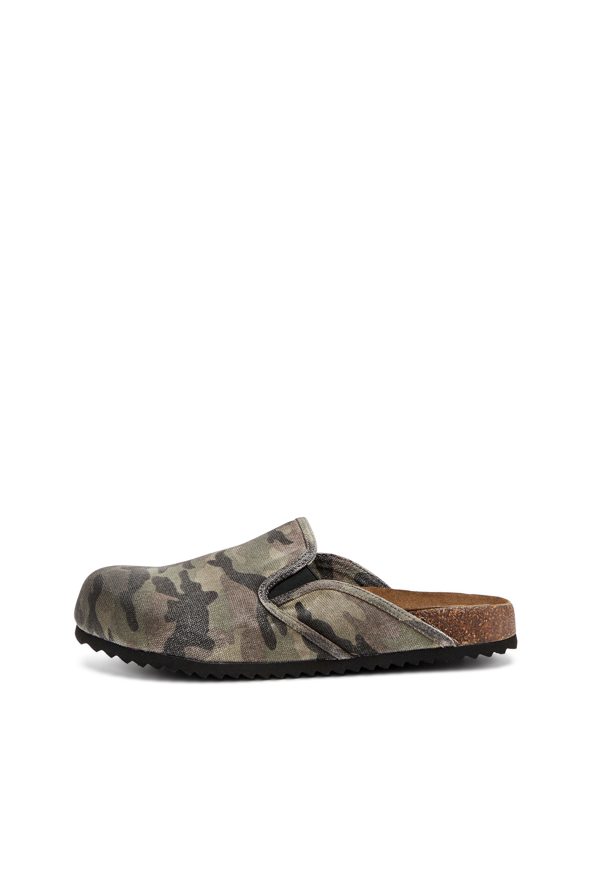 Diesel - D-WOODSTOCK SLIP-ON, Herren Pantoletten aus Camouflage-Canvas in Armeegrün - 7