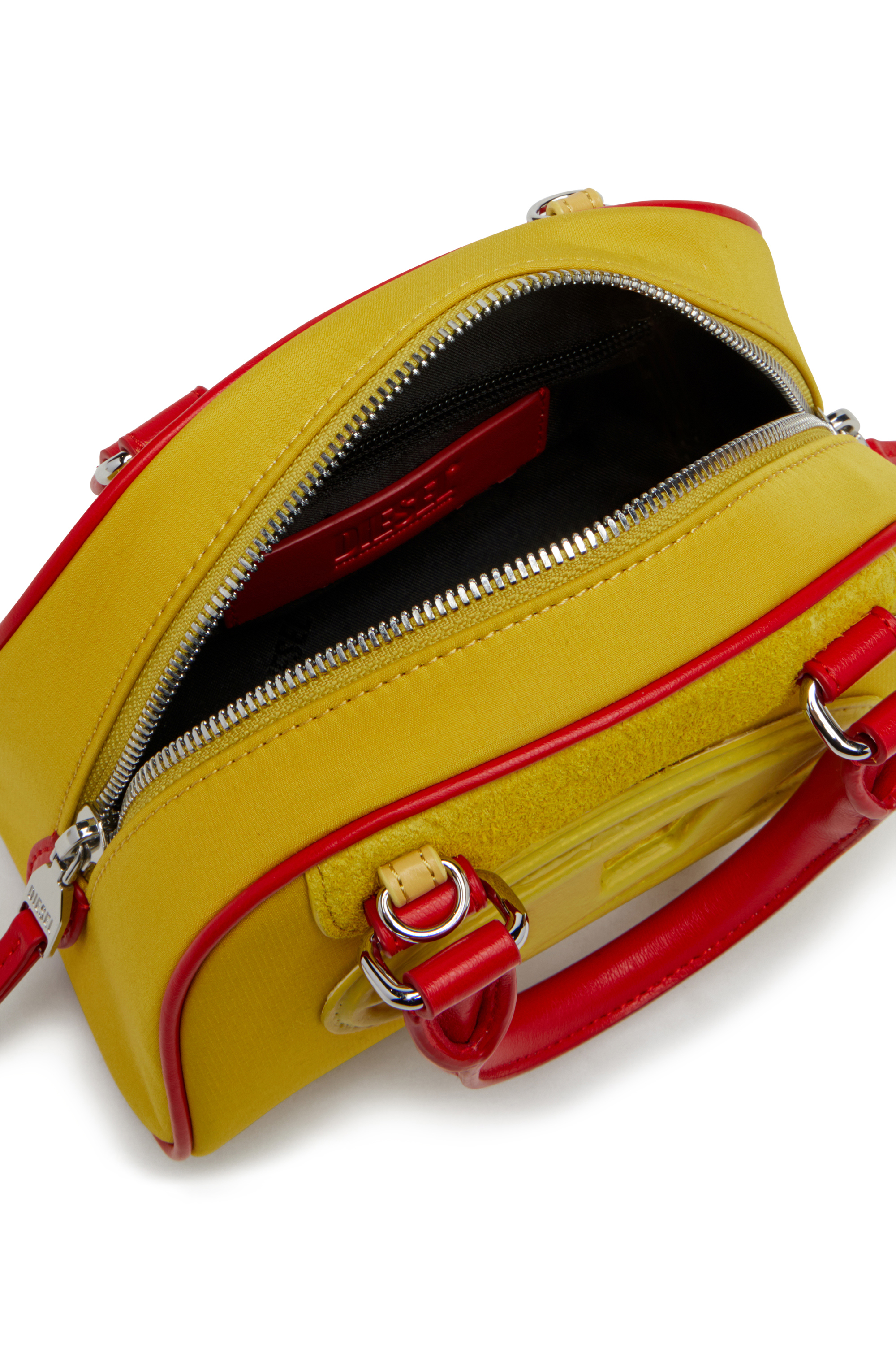 Diesel - 1DR DOME CROSSBODY, Damen Colourblock-Mini-Bowling-Tasche in Gelb - 4