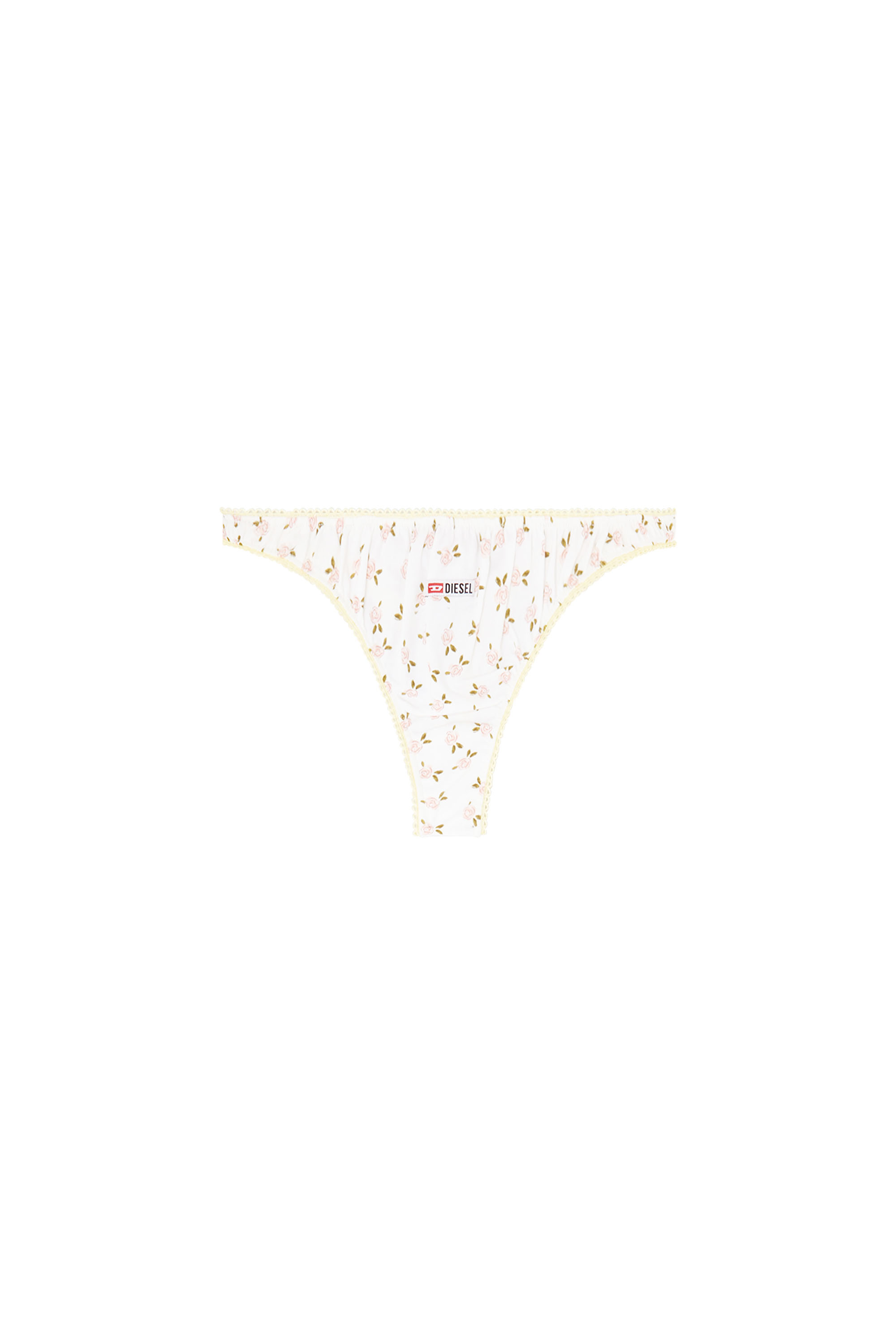 Diesel - ALEXIS-D-CORE, Damen String in Baumwolle mit all-over Blumenmuster in Wei&szlig; - 3