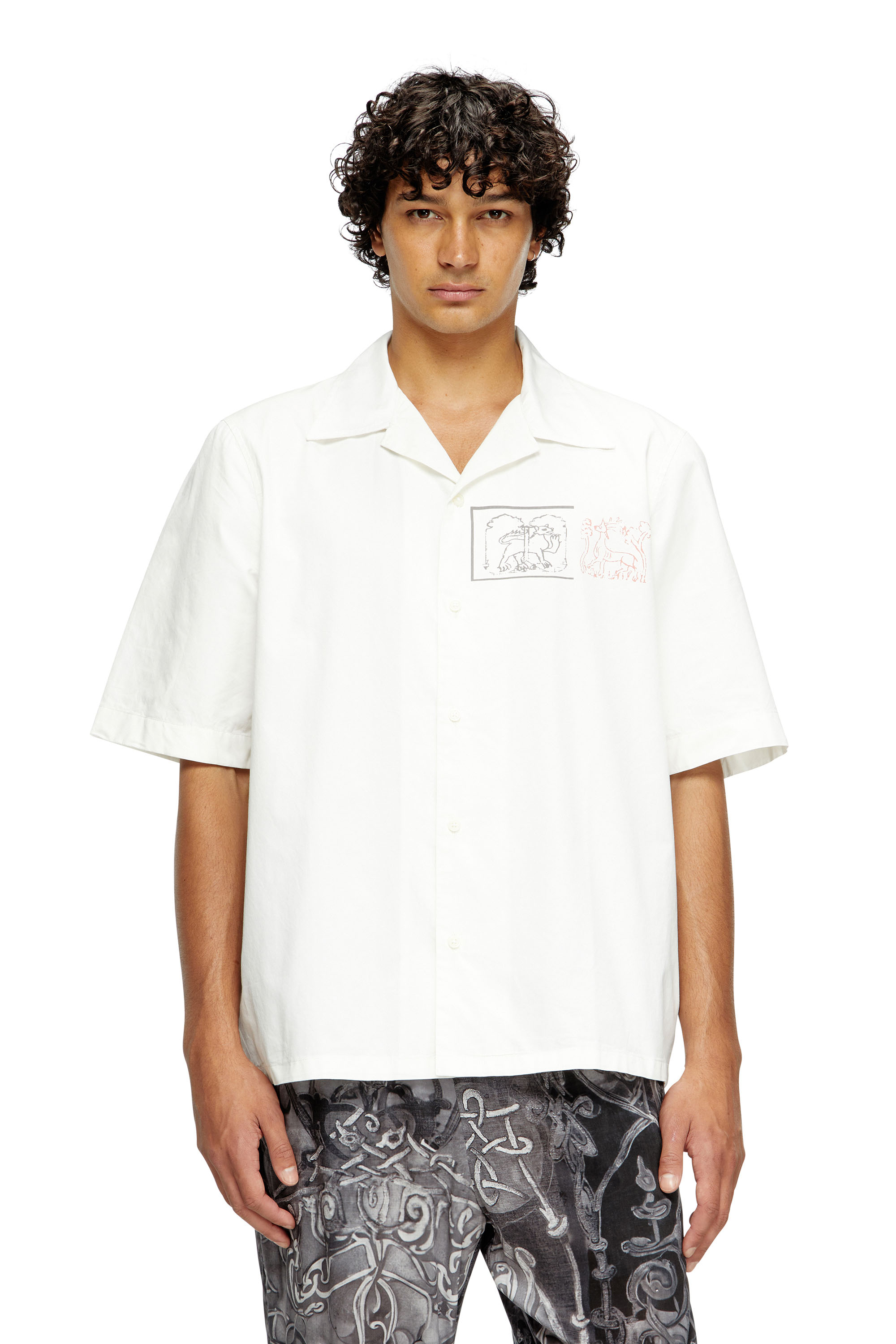Diesel - S-BRACK-A-HGBS, Herren Hemd mit Schwert-Print in null - 1
