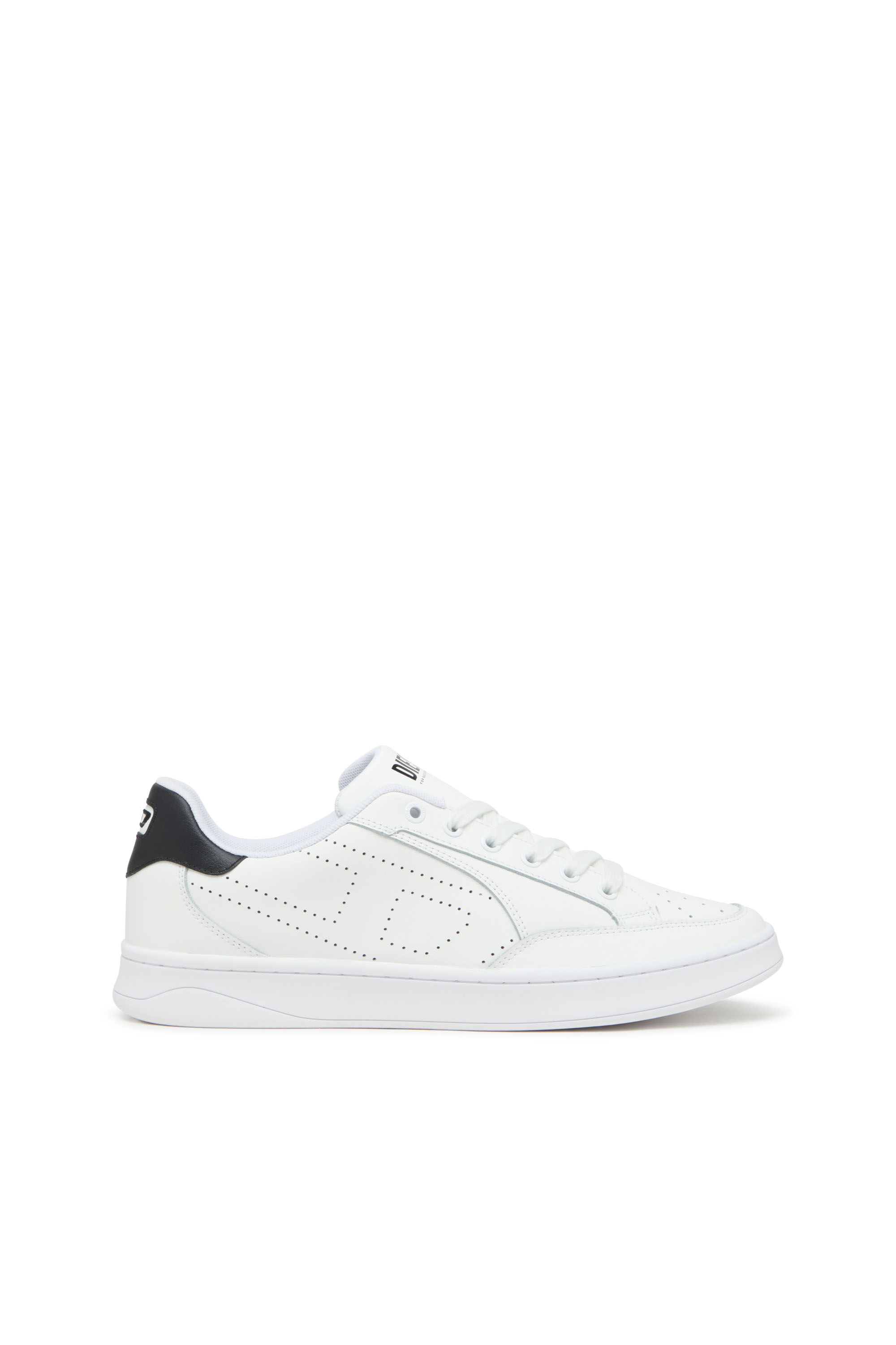 Diesel - S-DAKOTA LOW, Herren S-Dakota-Sneakers aus Leder mit perforiertem Logo in Weiss/Schwarz - 1