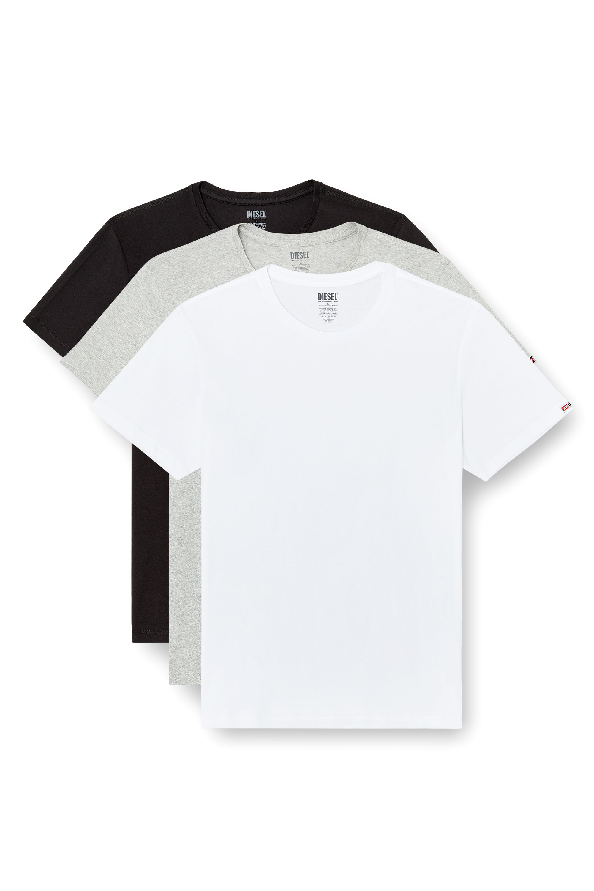 Diesel - RANDAL-D-CORE-3PACK, Herren Set aus 3 T-Shirts aus Baumwolle in Weiss/Grau - 2