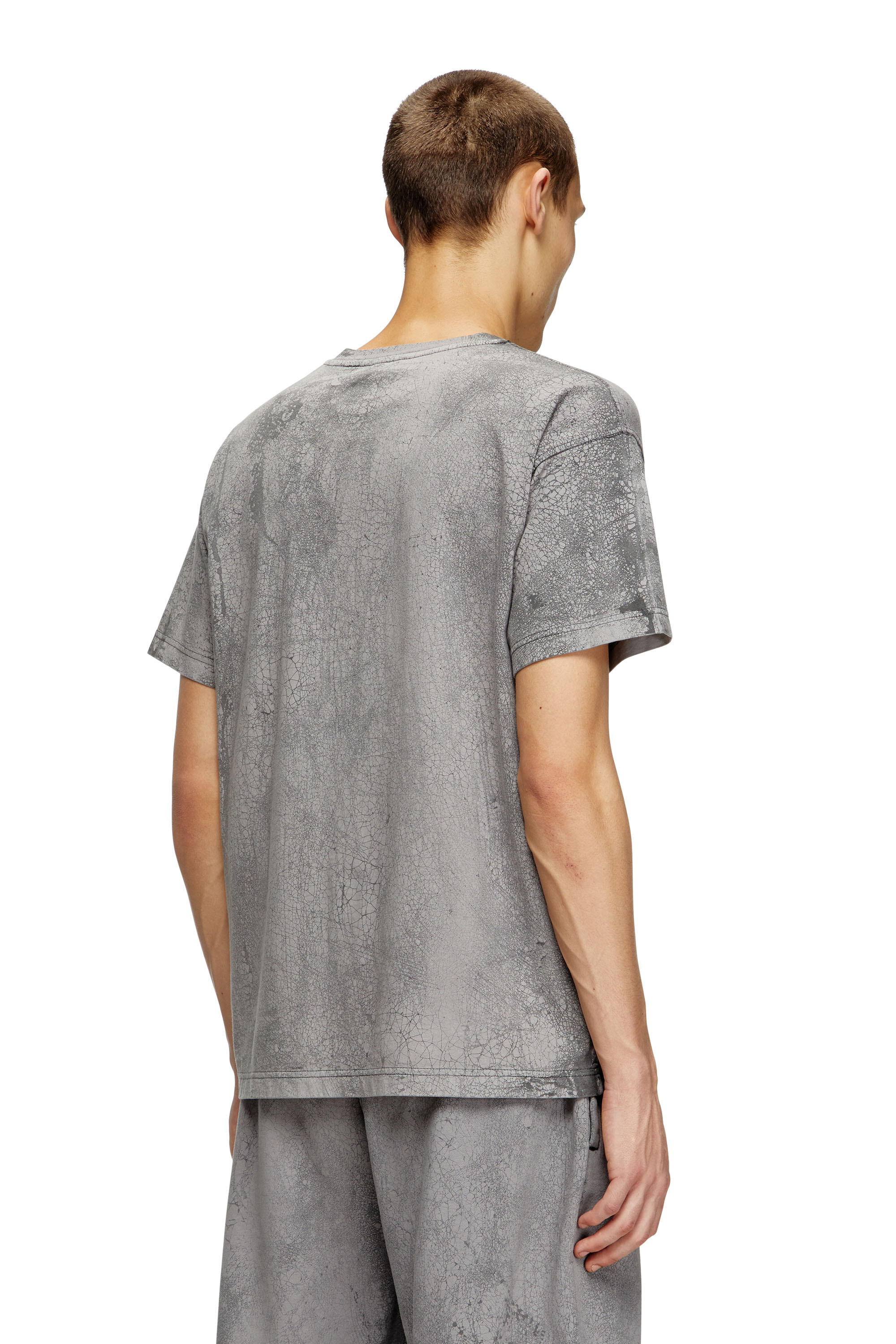 Diesel - T-NORM-T8, Herren T-Shirt aus gewachstem Jersey in Grau - 4