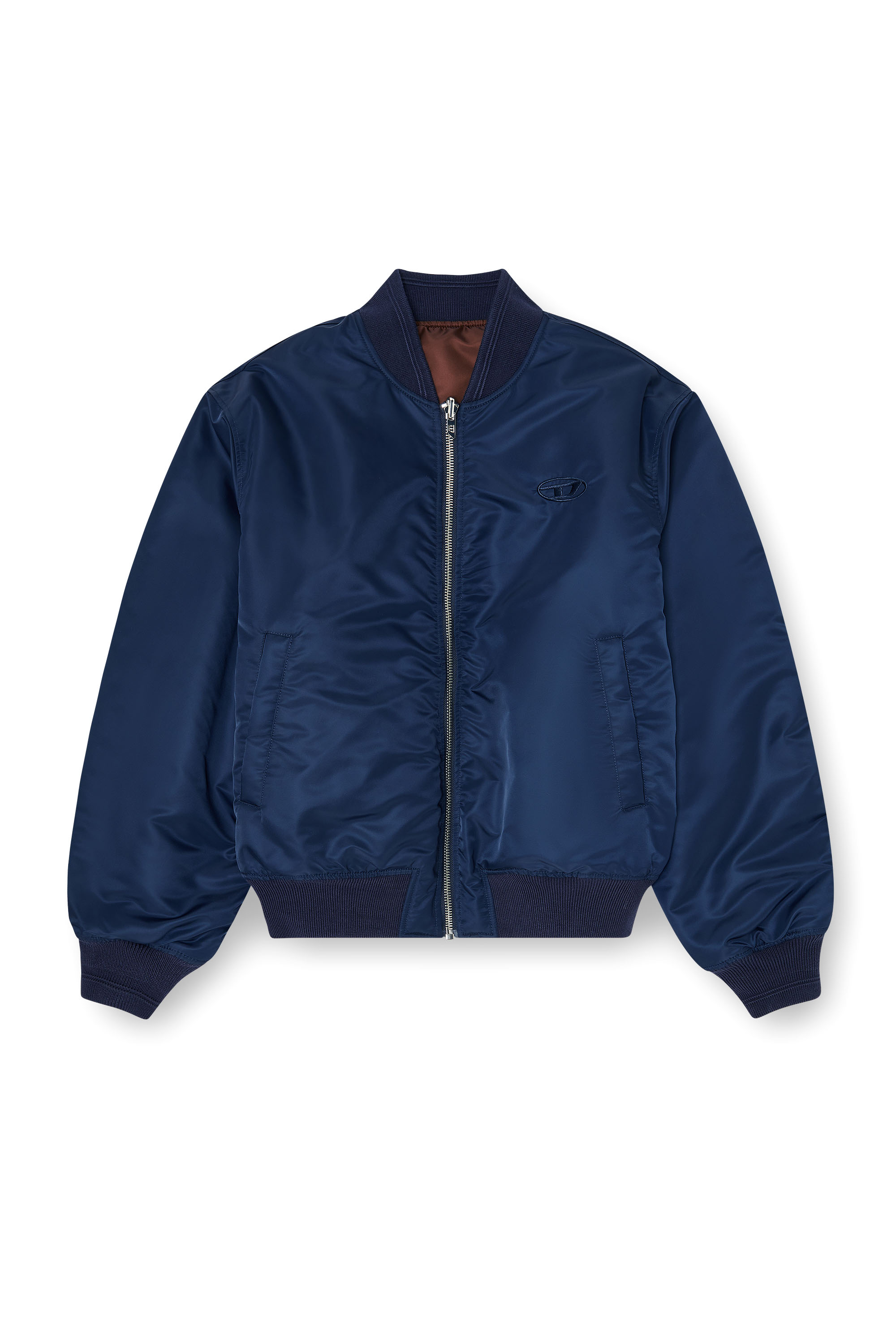 Diesel - W-TYPE-D1, Herren Gesteppte Bomberjacke mit Oval-D-Stickerei in Marineblau - 3