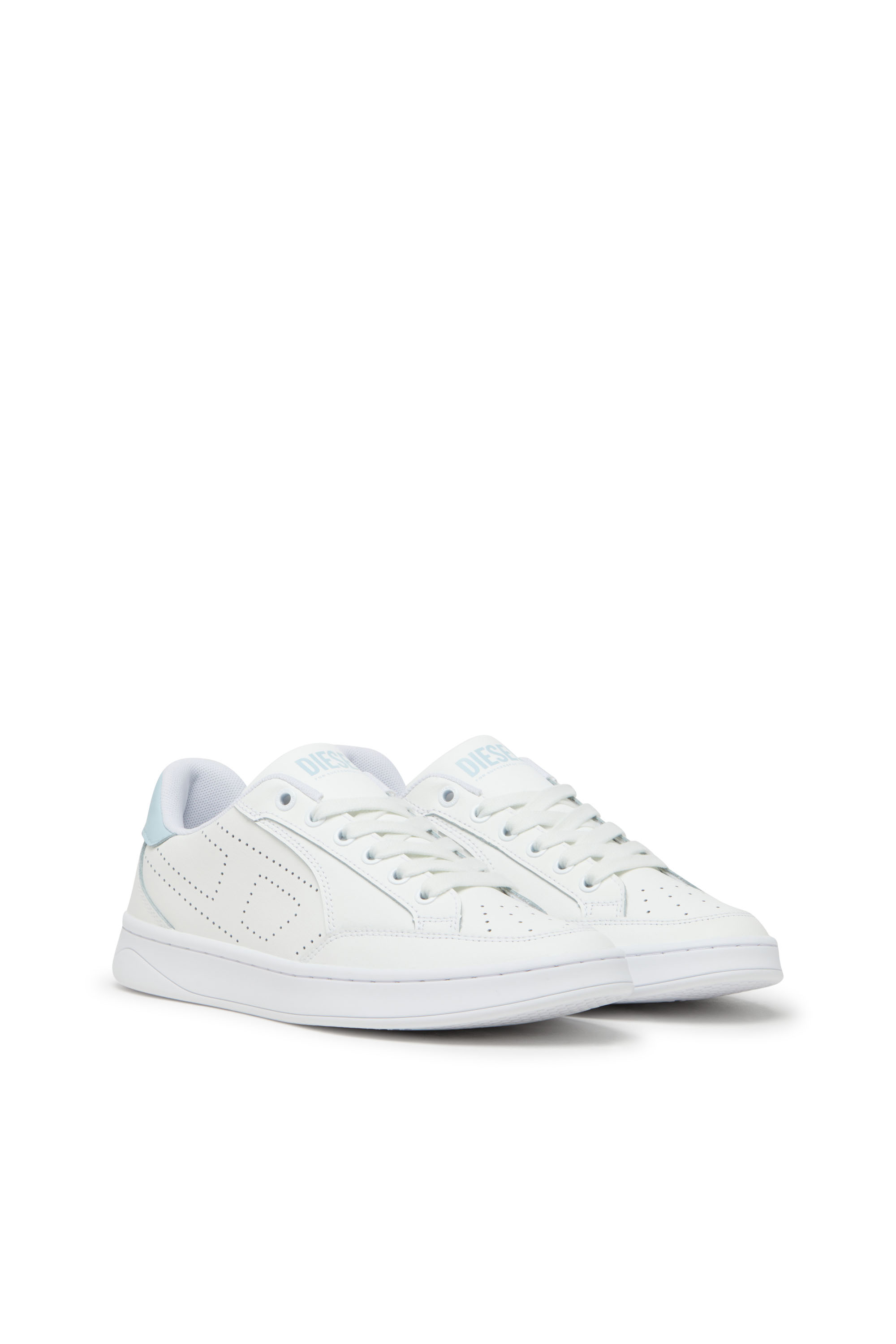 Diesel - S-DAKOTA LOW W, Damen S-Dakota-Sneakers aus Leder mit perforiertem Logo in Weiss/Blau - 2