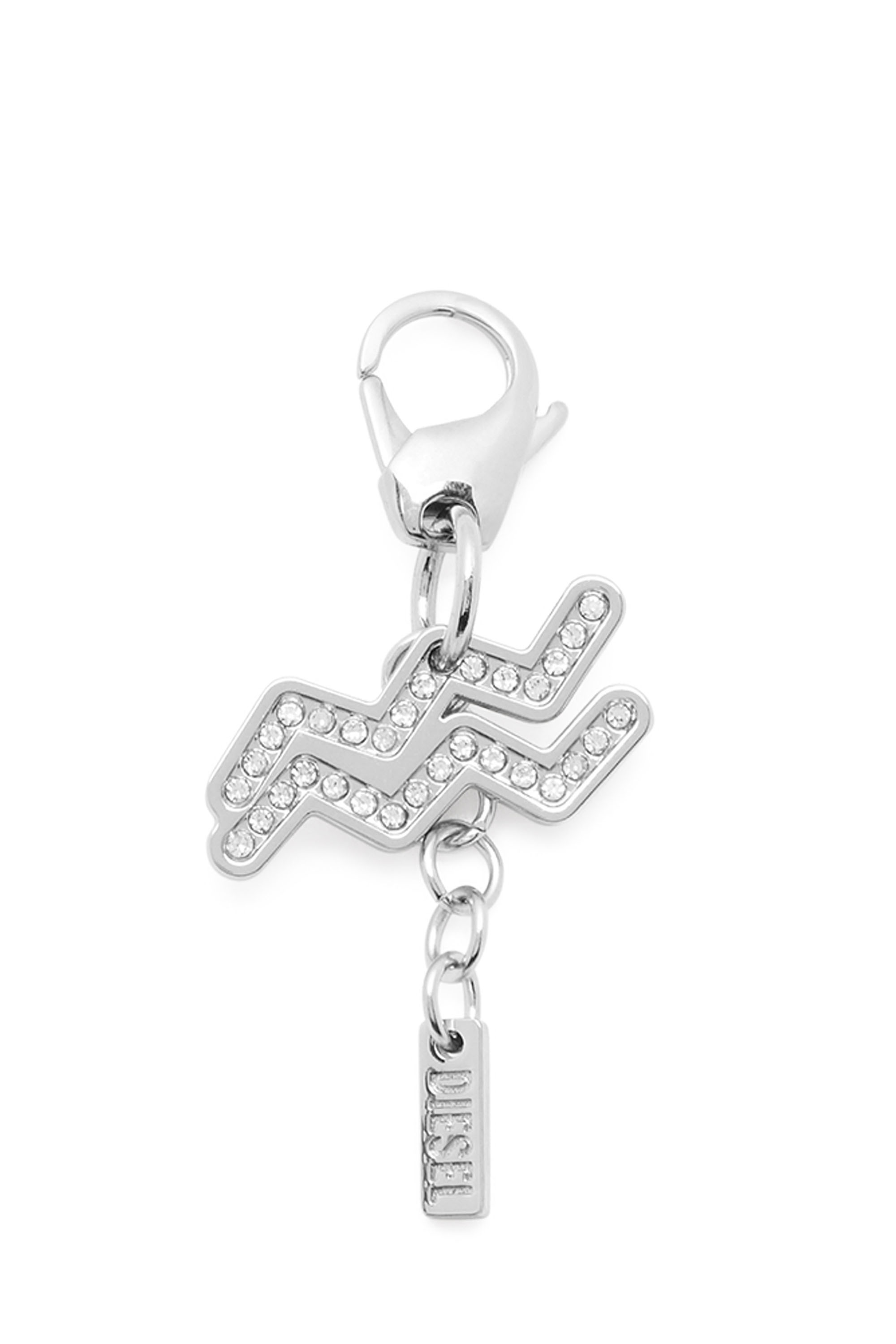 Diesel - CHARM ACQUARIUS, Unisex Metall-Wassermann-Anh&auml;nger mit Strasssteinen in Silber - 1