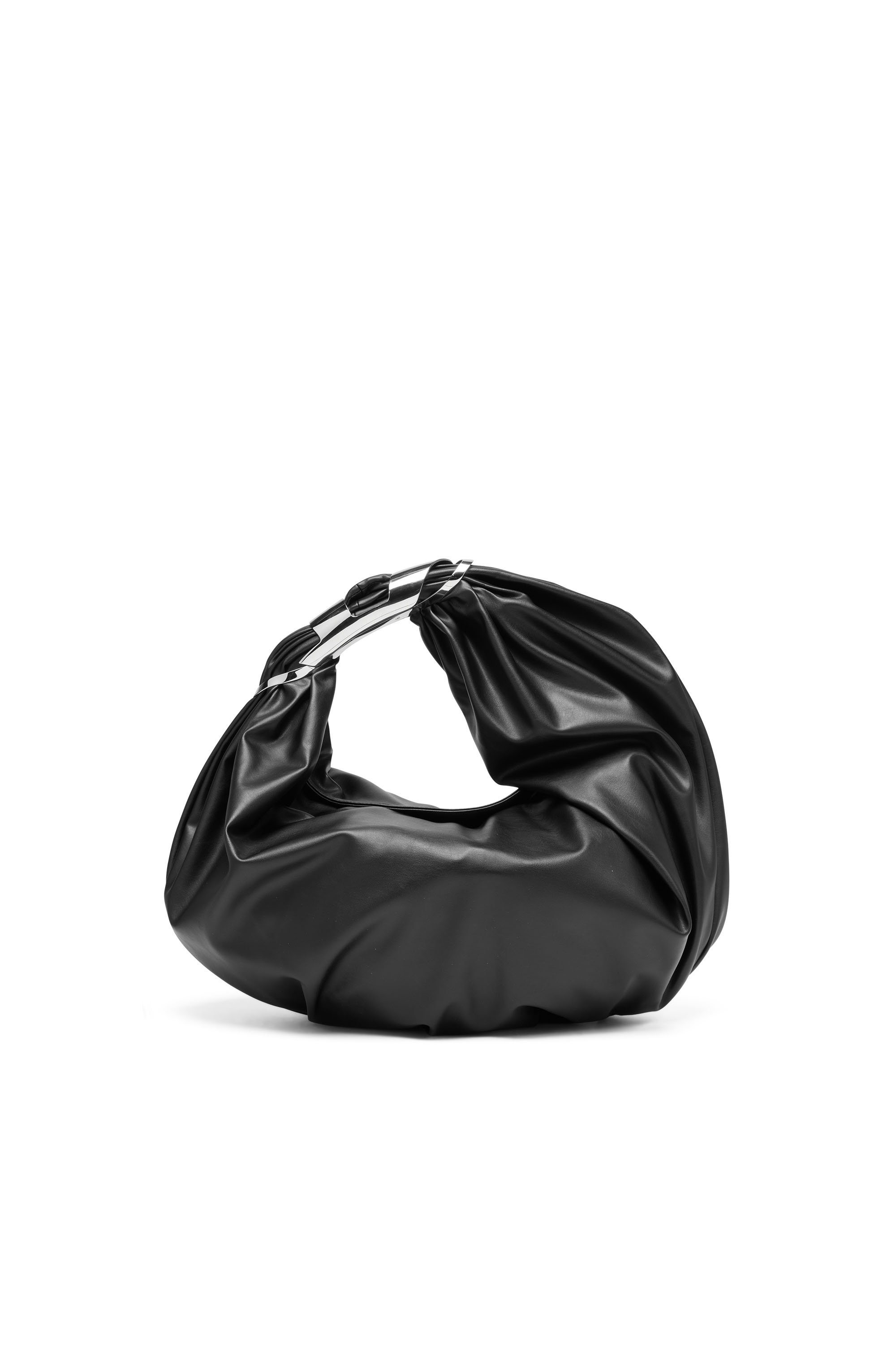 Diesel - GRAB-D HOBO M, Woman Grab-D M-Embellished hobo bag in stretch PU in Black - Image 1