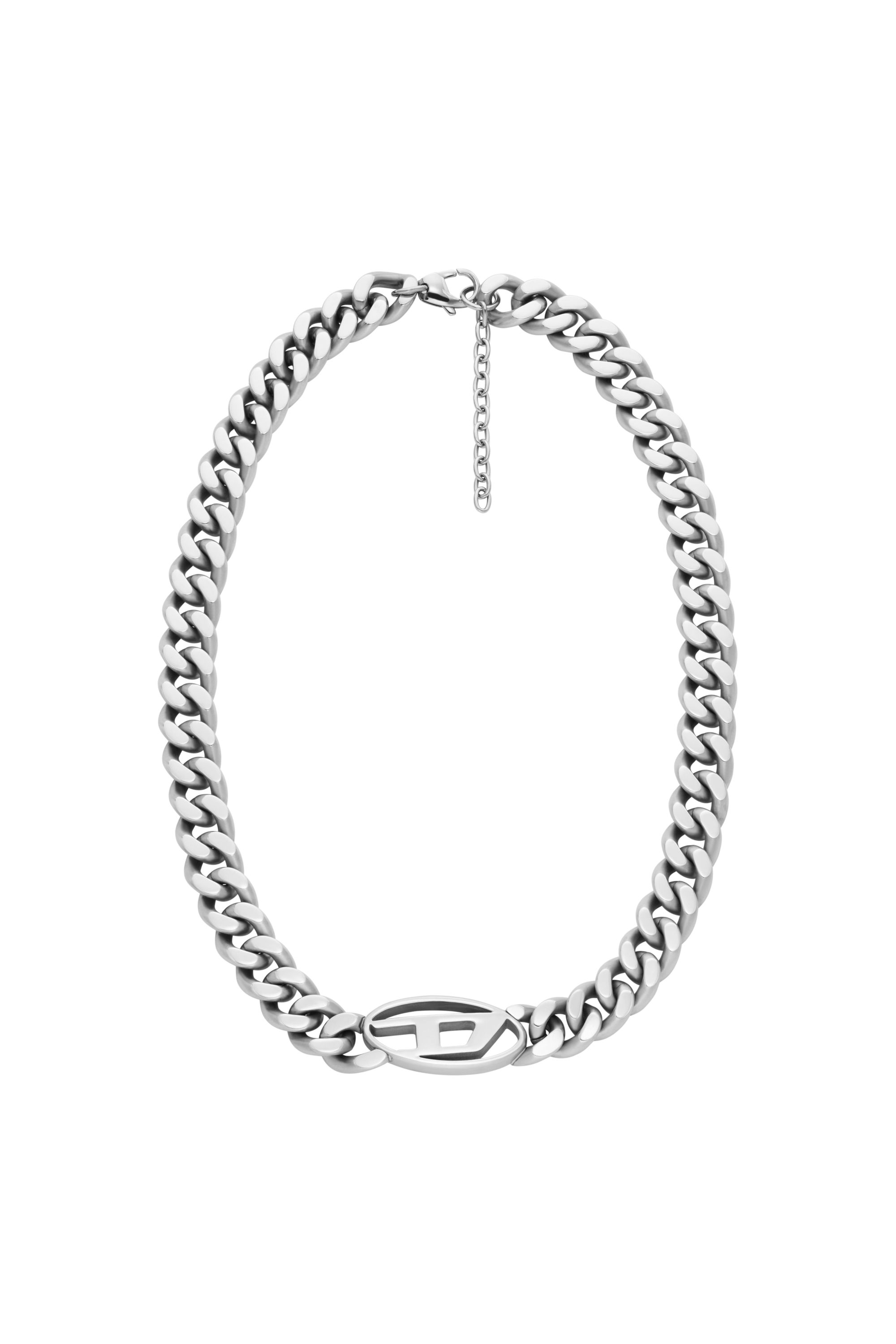 Diesel - DX1433, Herren Choker mit ovalem D-Logo in Silber - 1