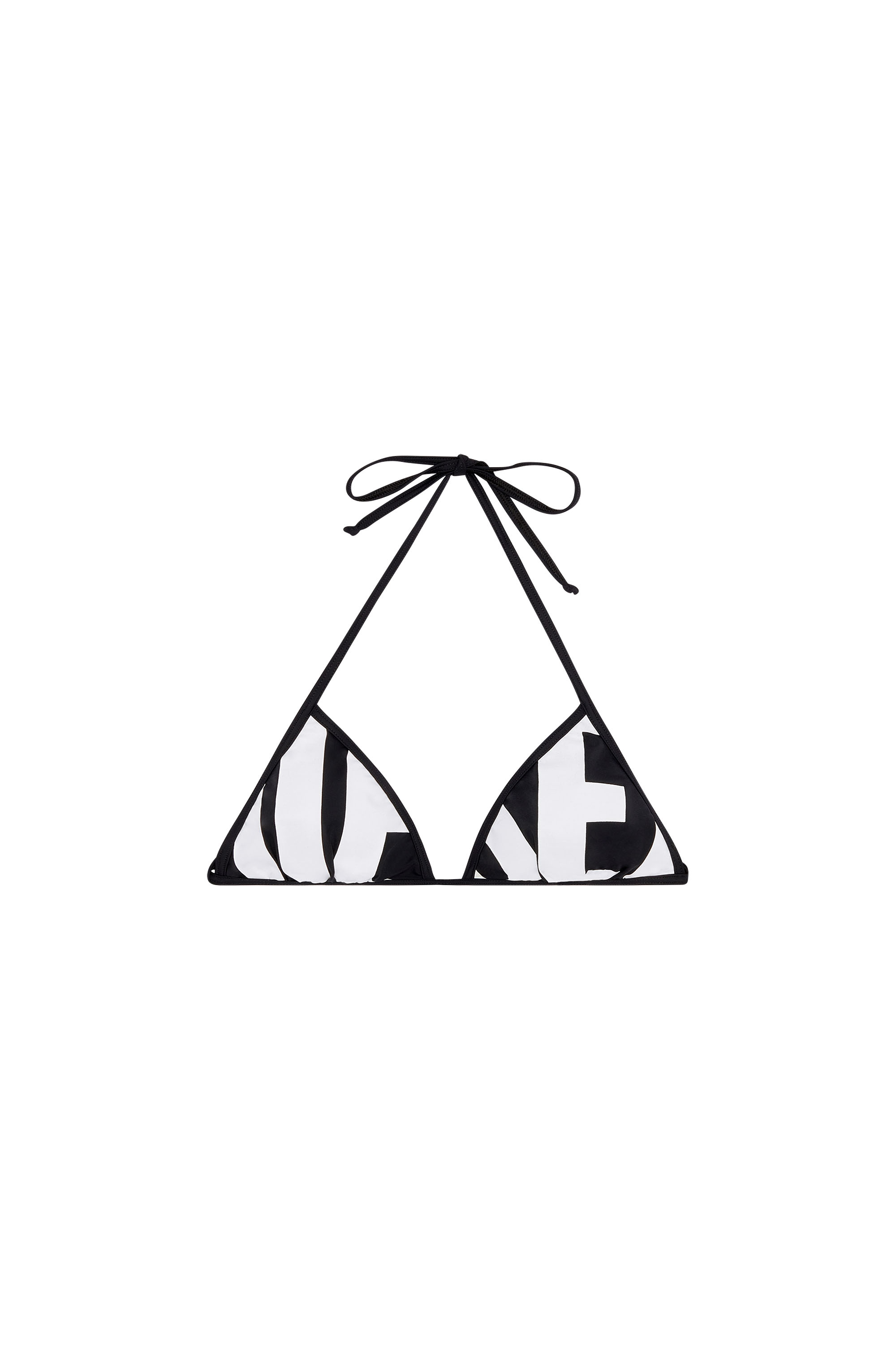 Diesel - BFB-SEES-A, Damen Bikinioberteil mit abgeschnittenem Diesel-Logo in Schwarz/Weiss - 3