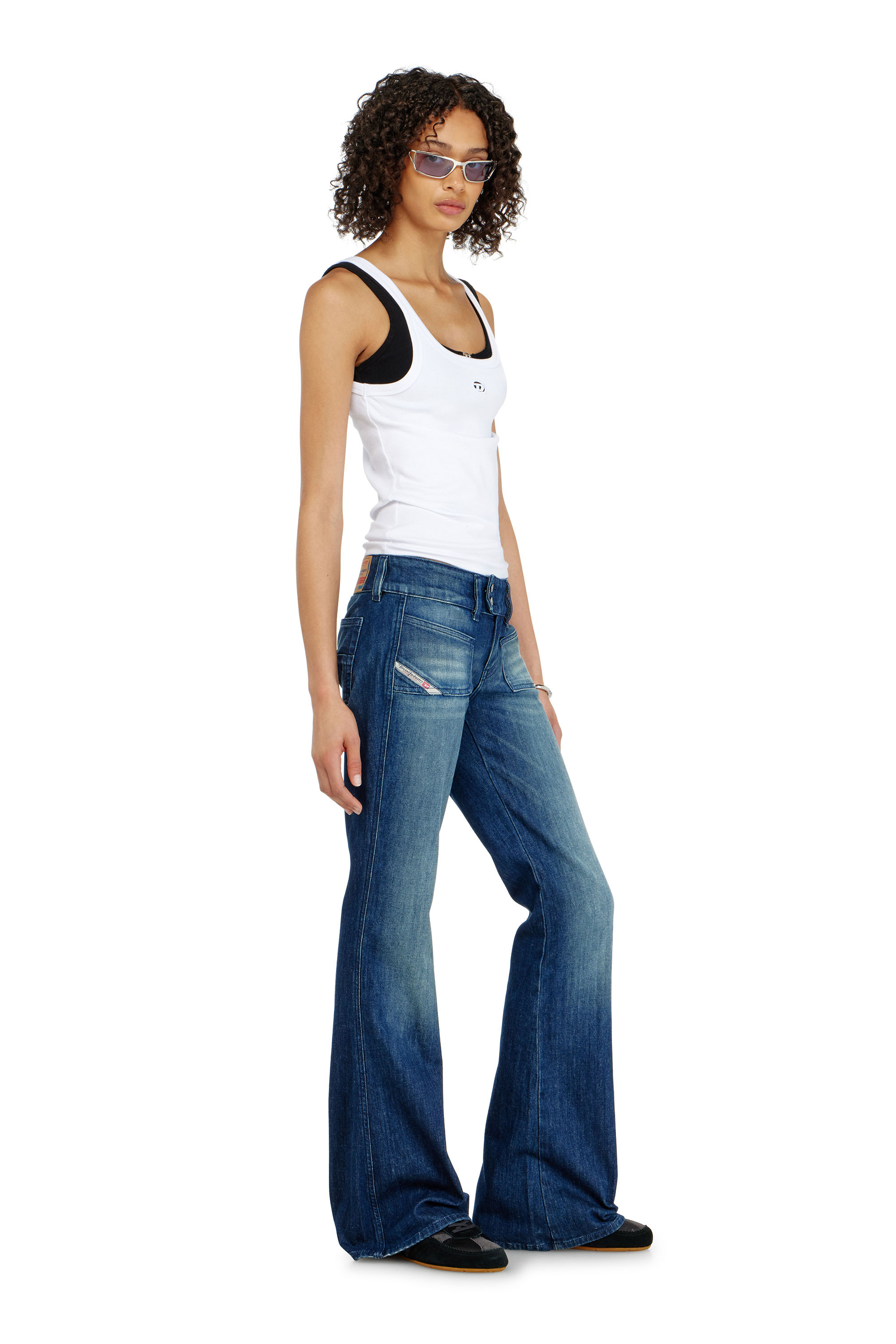 Diesel - Damen Bootcut Jeans D-Hush 0KBBR, Dunkelblau - 2