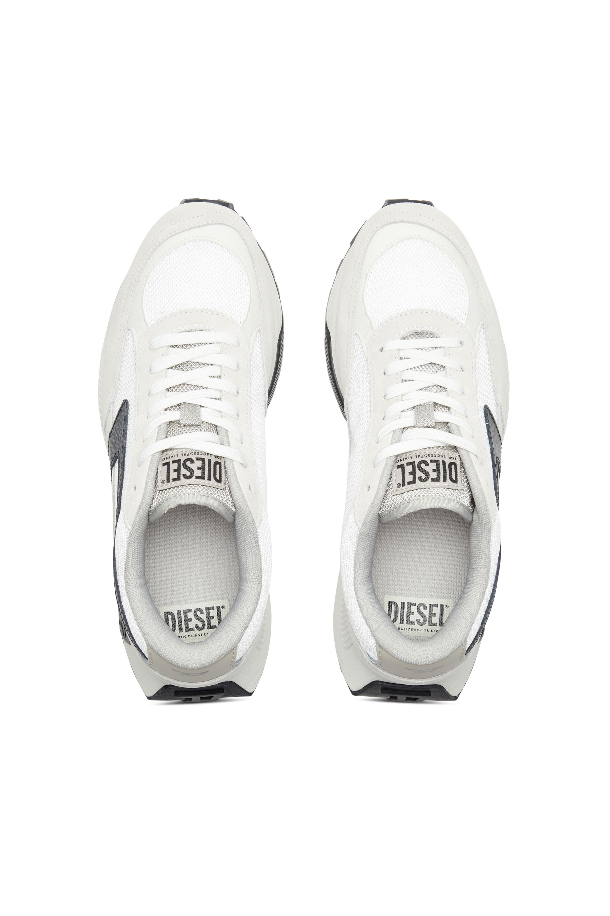 Diesel - S-TYCHE D, Herren S-Tyche D-Low Top-Sneakers aus Mesh, Wildleder und Leder in Weiss/Schwarz - 4