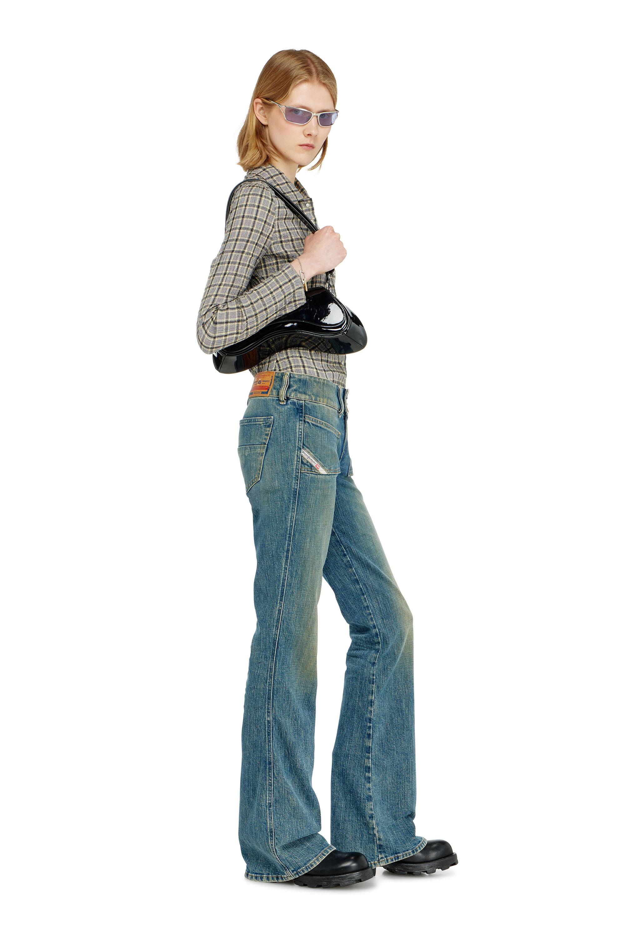 Diesel - Damen Bootcut Jeans D-Hush 007EJ, Mittelblau - 2
