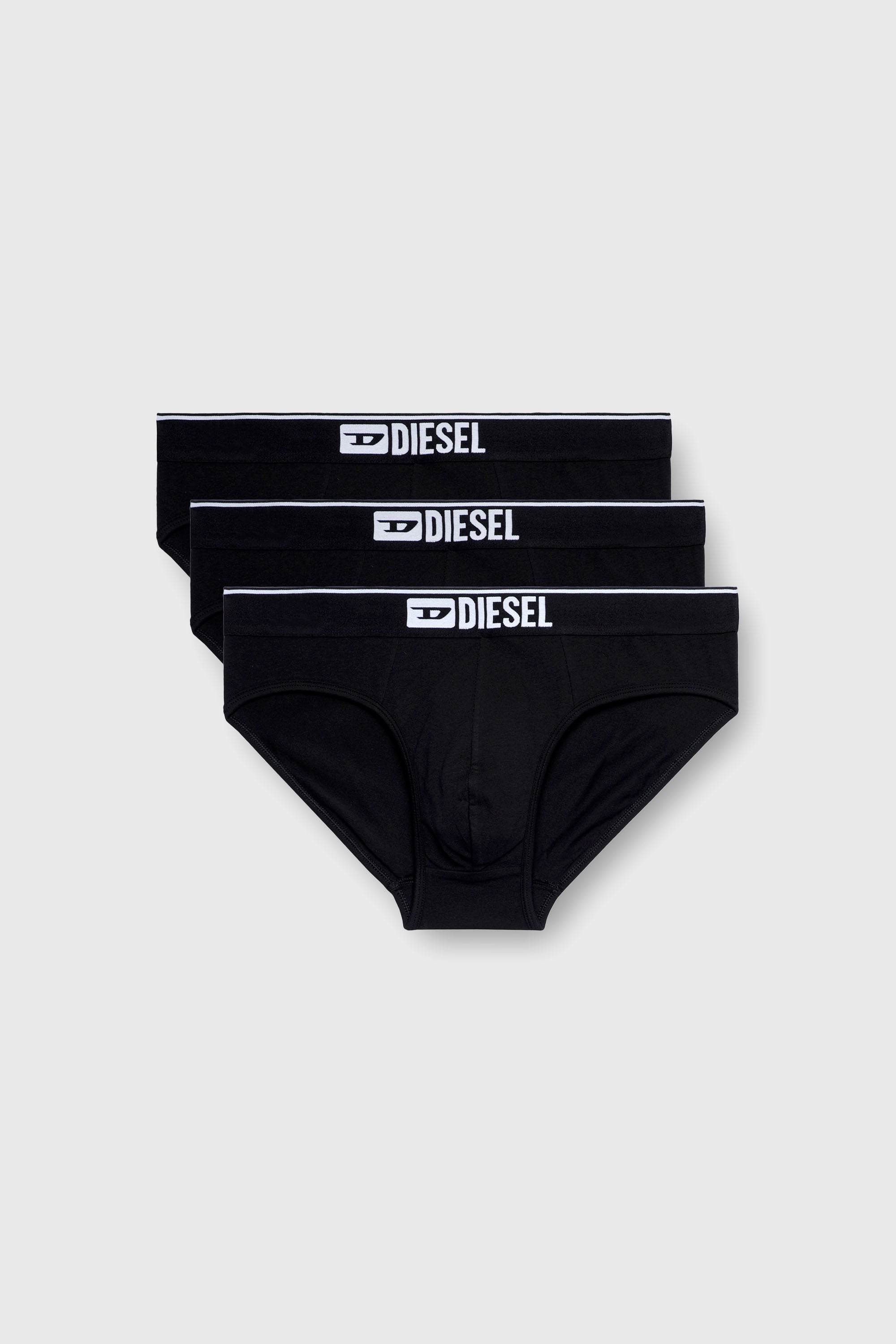 Diesel - UMBR-ANDRETHREEPACK, Herren Einfarbige Logo-Briefs im Dreierpack in Schwarz - 1