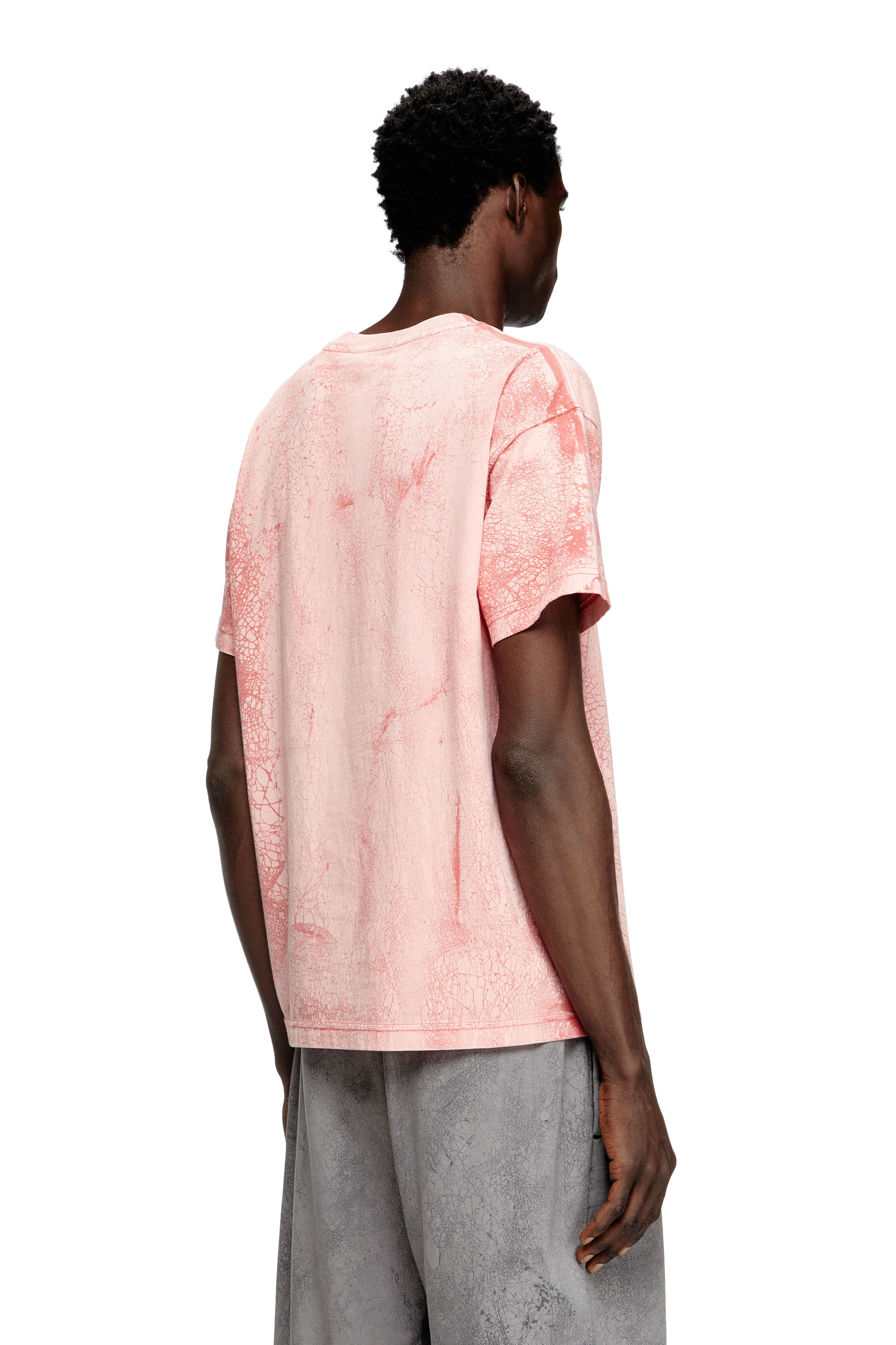 Diesel - T-NORM-T8, Herren T-Shirt aus gewachstem Jersey in Rosa - 4