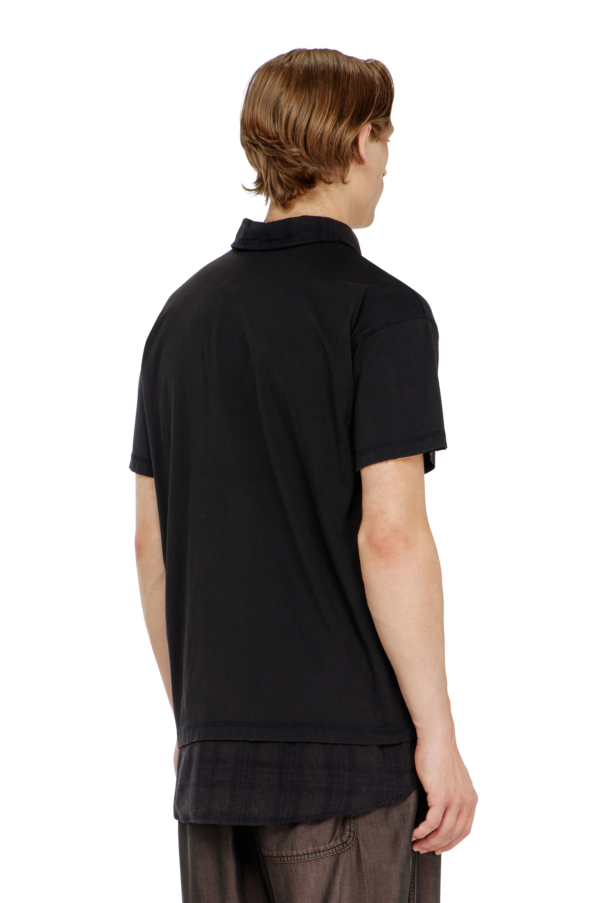 Diesel - T-ANSEL, Herren Jersey-Poloshirt mit Flanellkaro-Details in null - 4