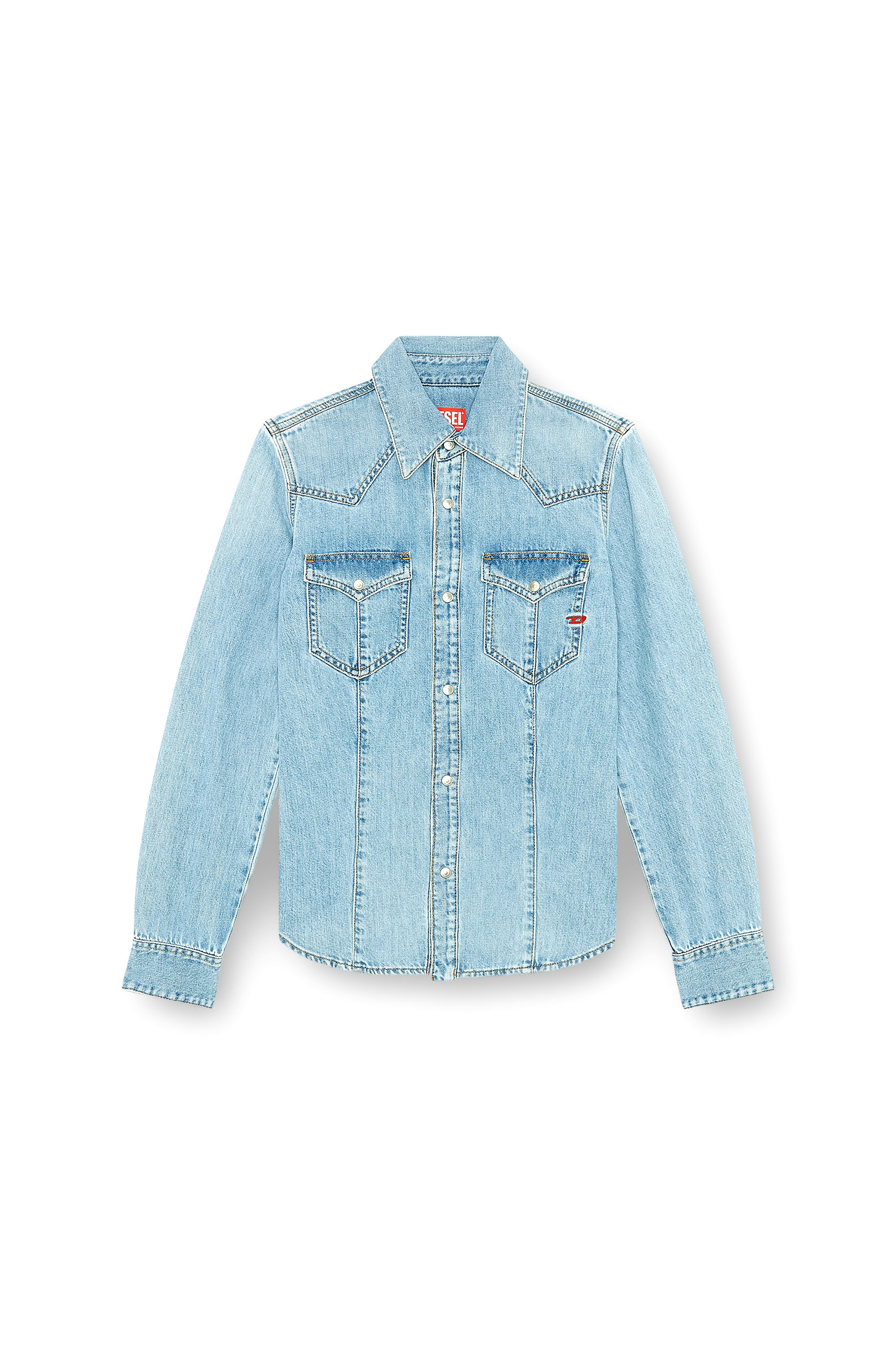Diesel - DE-WAVES, Damen Western-Shirt aus Denim in Hellblau - 2