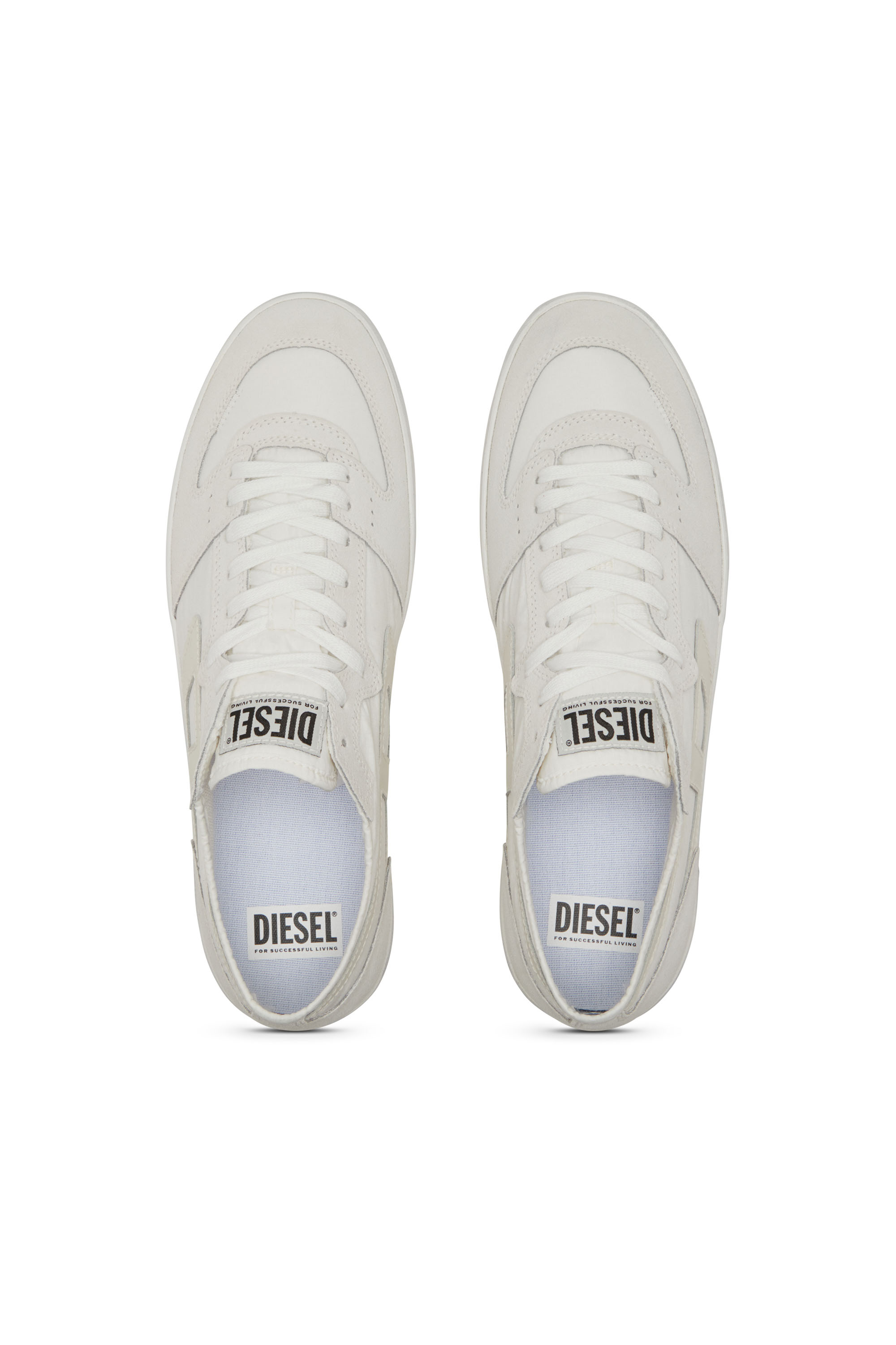 Diesel - S-LEROJI D-1 LOW, Herren Sneakers aus gepolstertem Ripstop und Veloursleder in Weiß - 6