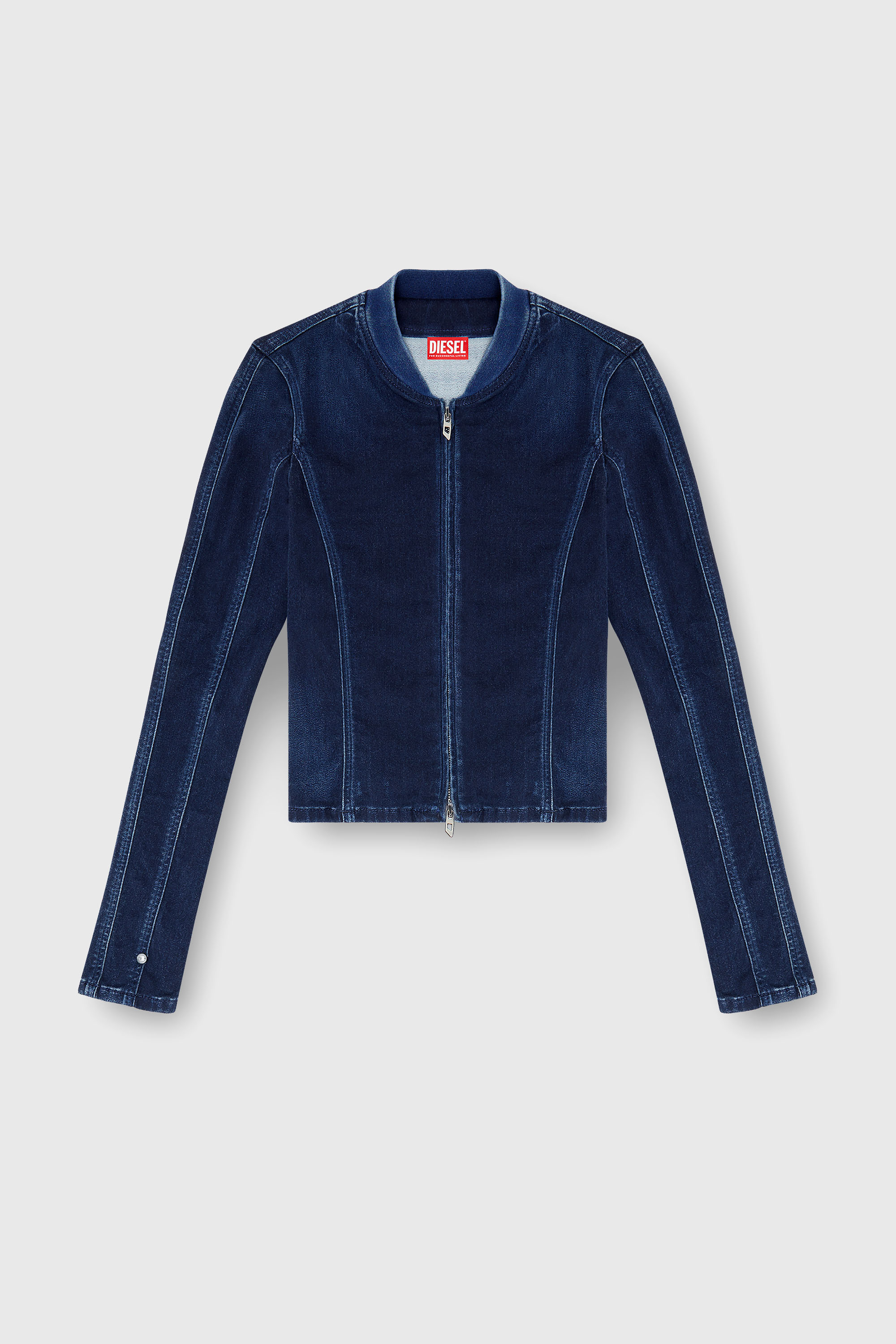 Diesel - DE-GARY-D JOGG, Damen Cropped jacket aus JoggJeans in Dunkelblau - 1
