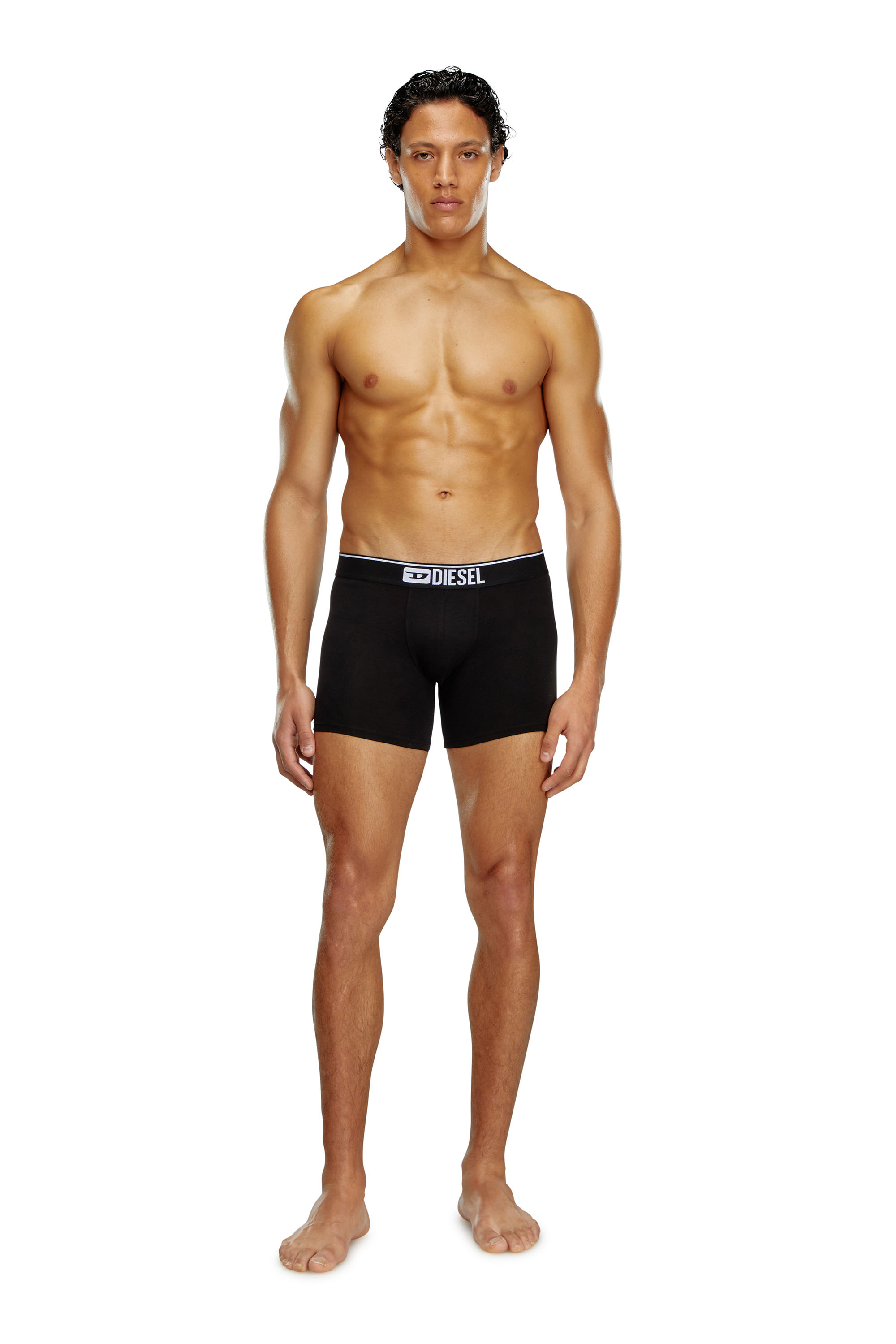 Diesel - UMBX-SEBASTIANTHREEPAC, Herren Einfarbige, lange Retropants im Dreierpack in Schwarz/Grau - 1