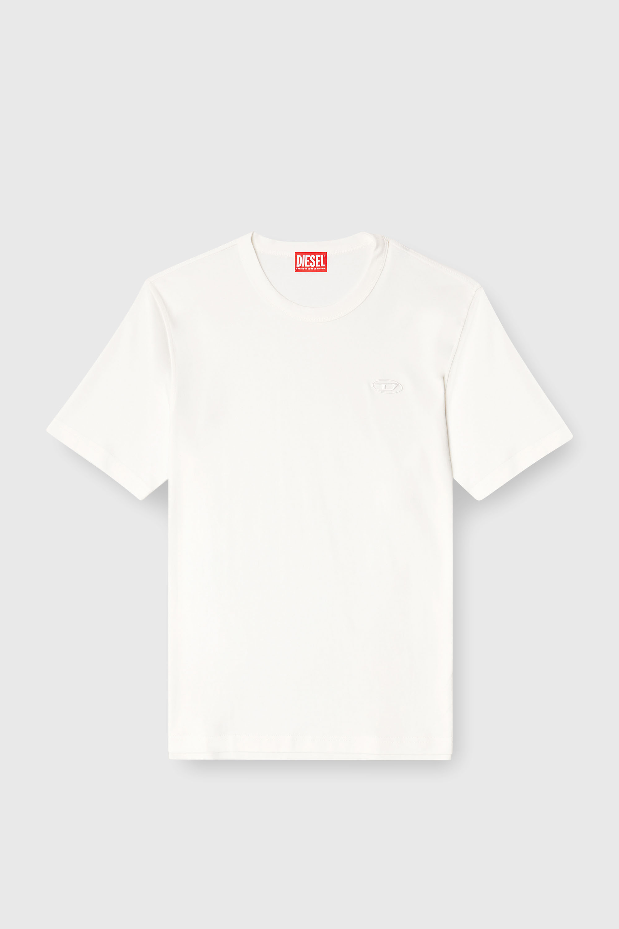 Diesel - T-ADJUST-SLITS-R17, Herren T-Shirt mit farblich abgestimmter Logo-Stickerei in Wei&szlig; - 2