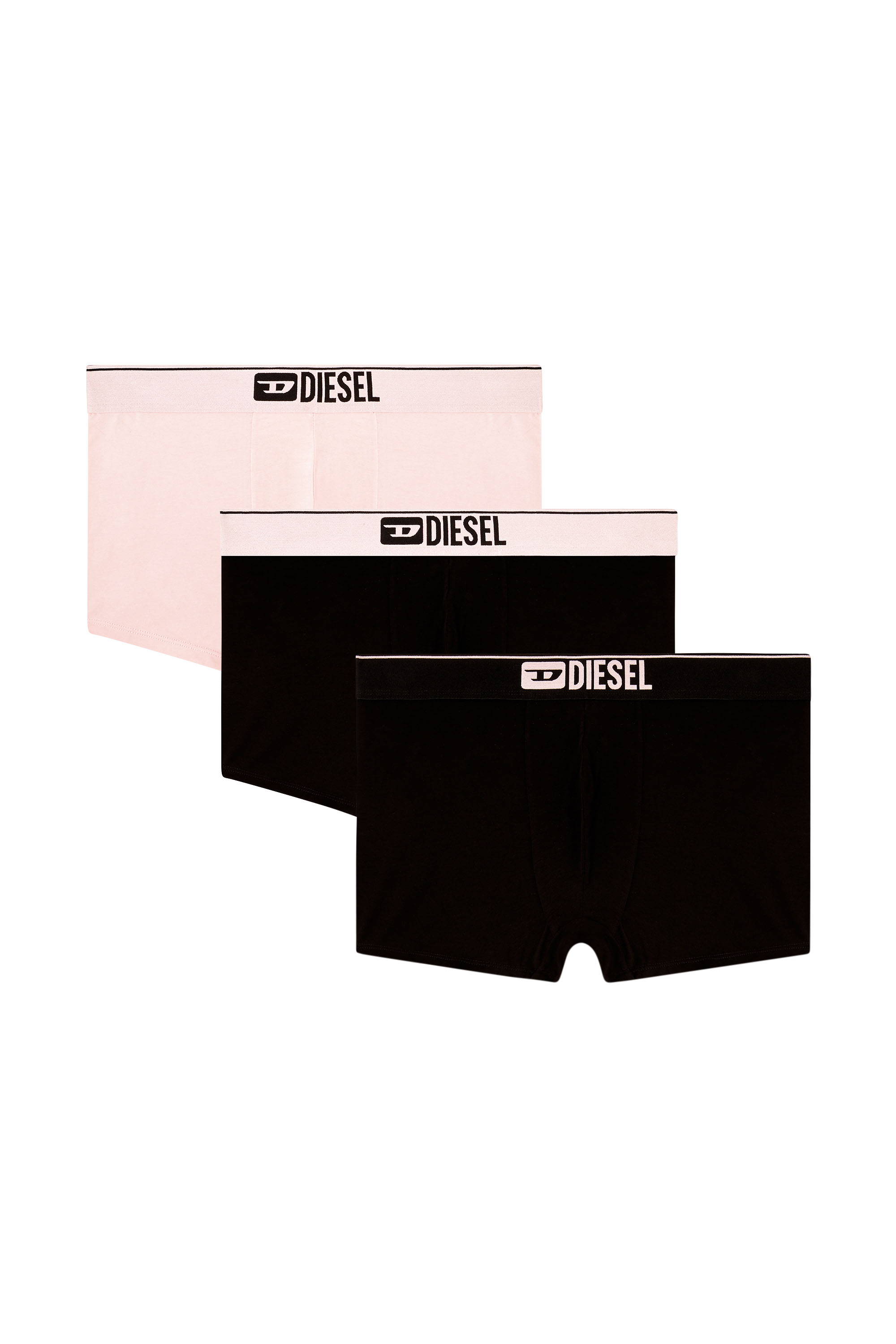Diesel - UMBX-DAMIENTHREEPACK, Herren Einfarbige Retropants im Dreierpack in Schwarz/Rosa - 1