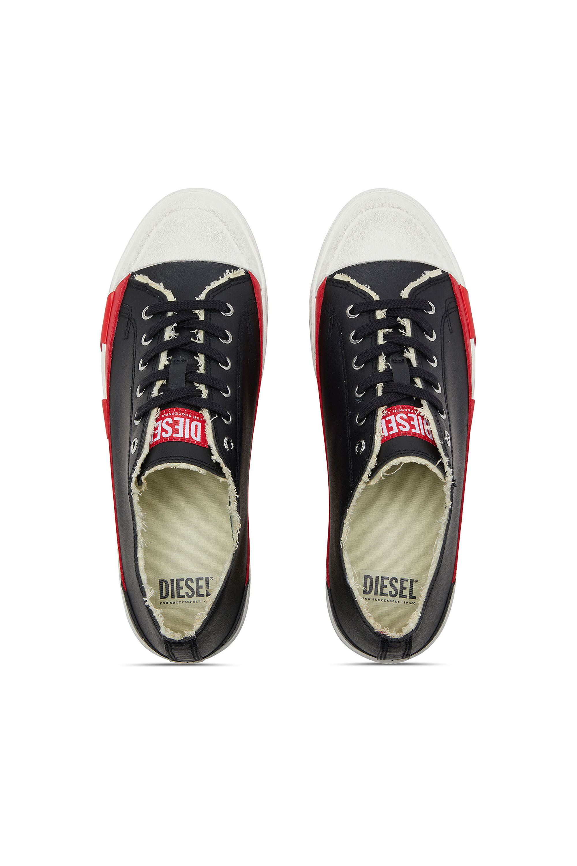 Diesel - S-D-VERSE LOW II, Herren S-D-Verse Logo-Sneaker in Schwarz/Rot - 4