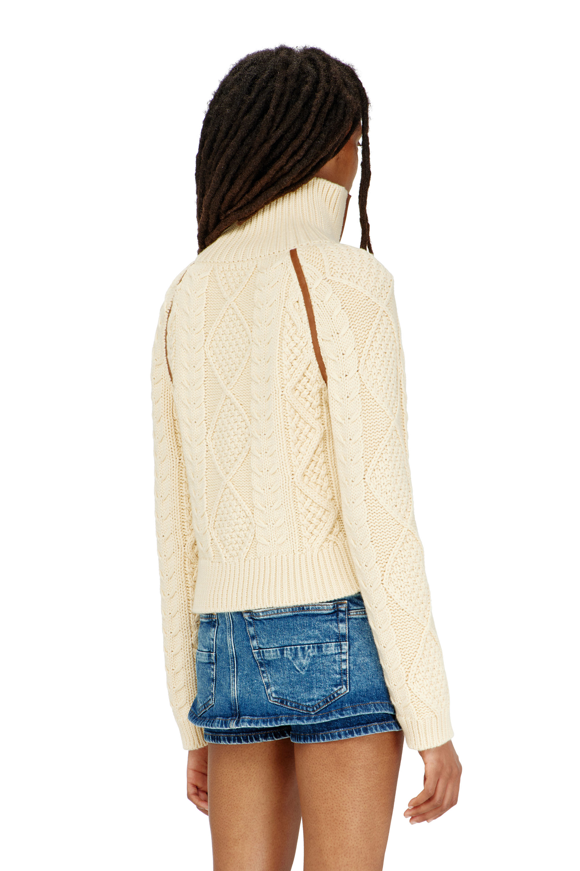 Diesel - M-INTELLE, Damen Kabelstrick-Cardigan mit kontrastierenden Streifen in null - 4