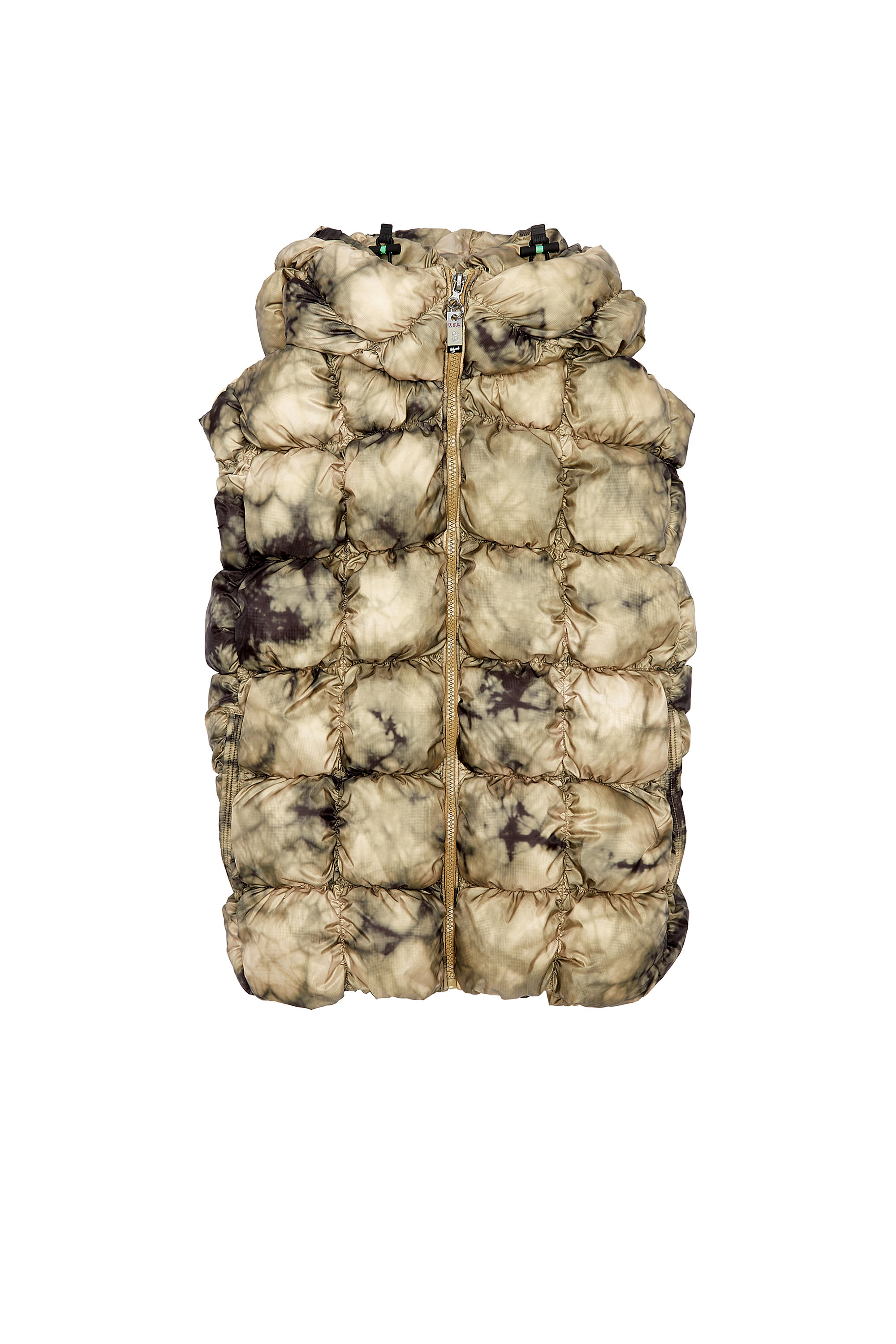 Diesel - W-RALLE-SL, Herren Wattierte Westenjacke mit Kapuze in Beige - 3