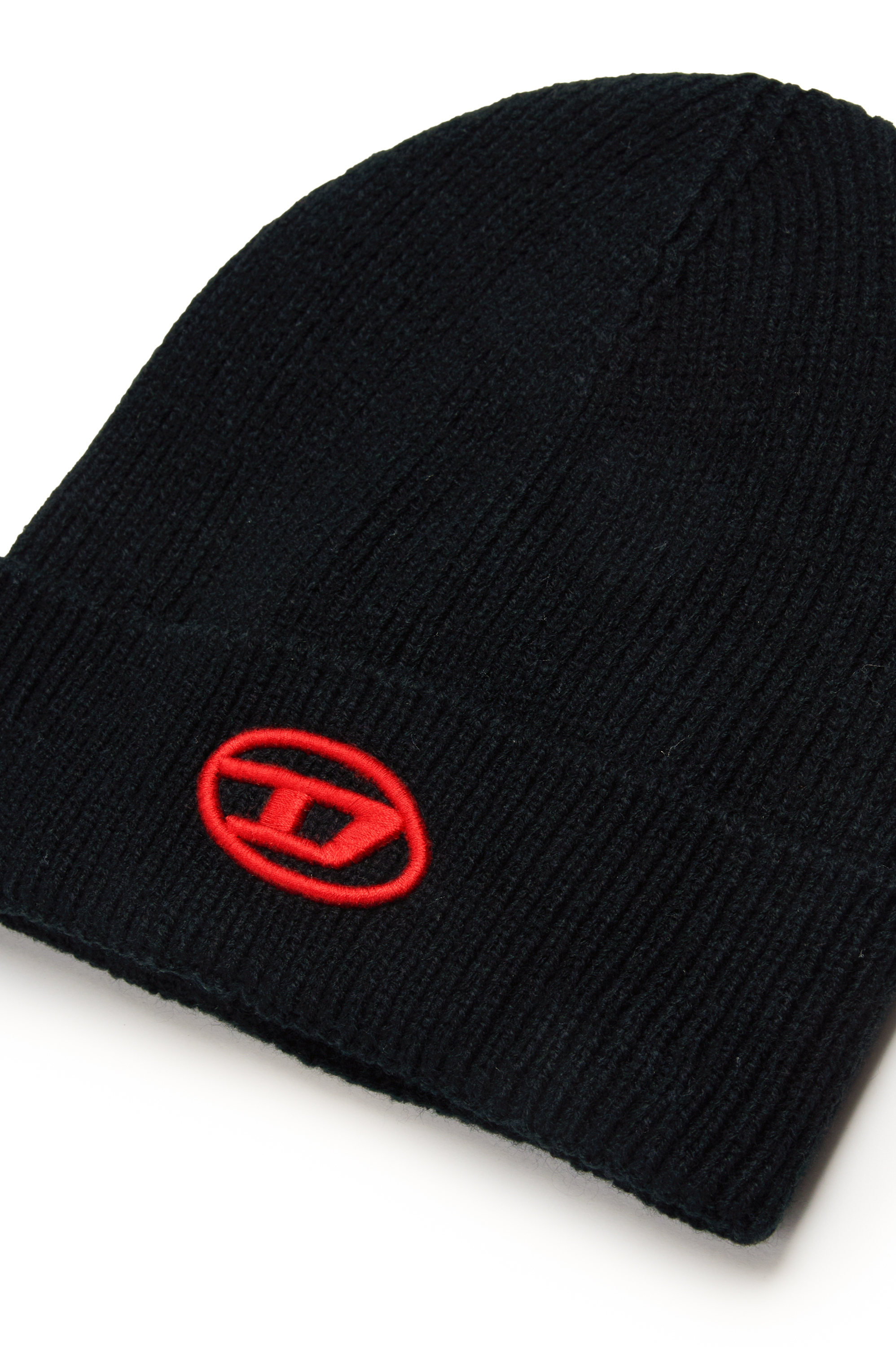 Diesel - FCODERFULLYTX, Unisex Beanie mit Logo-Stickerei in Schwarz - 3