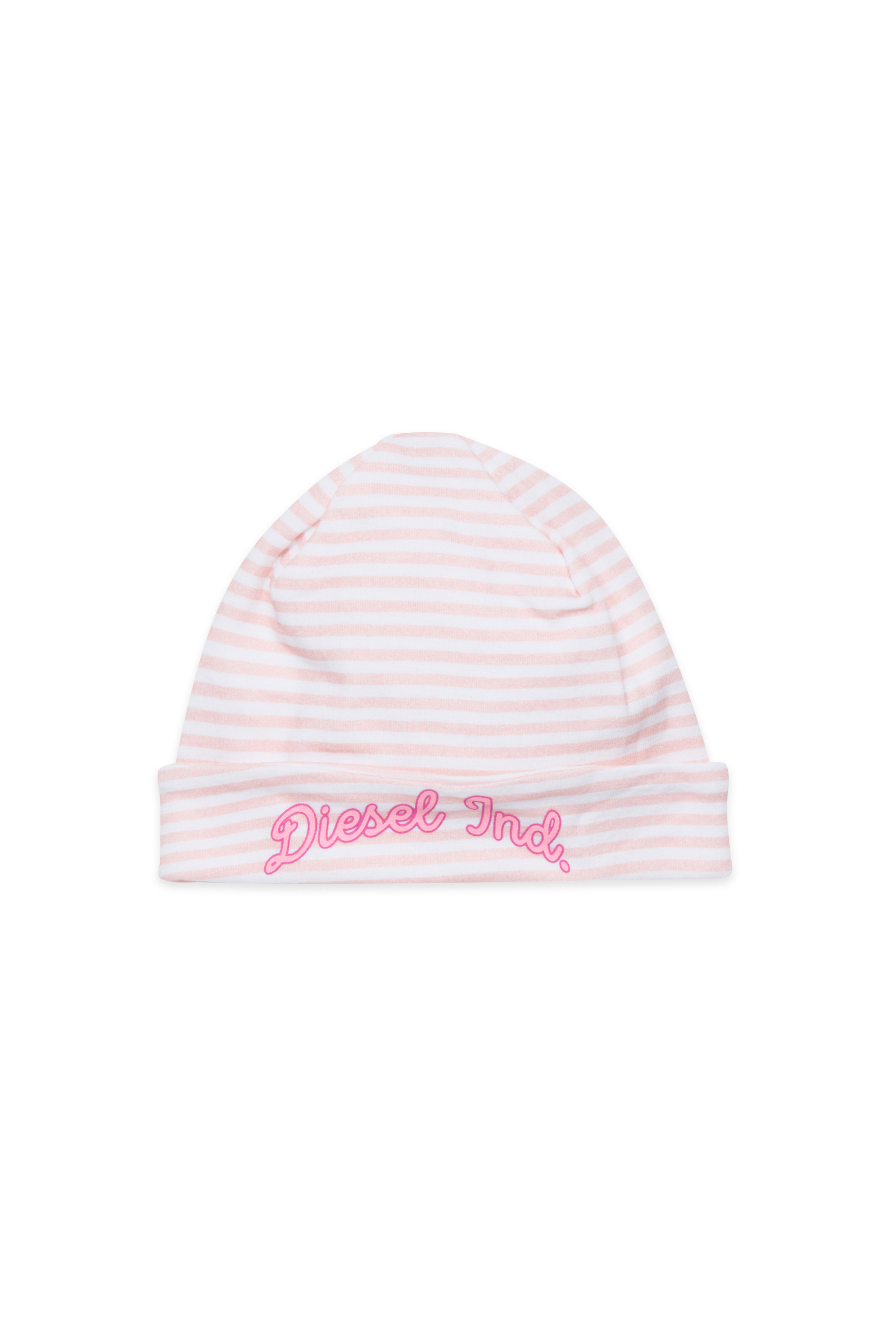 Diesel - FLILLY-NB, Unisex Beanie aus gestreifter Baumwolle in Rosa - 1