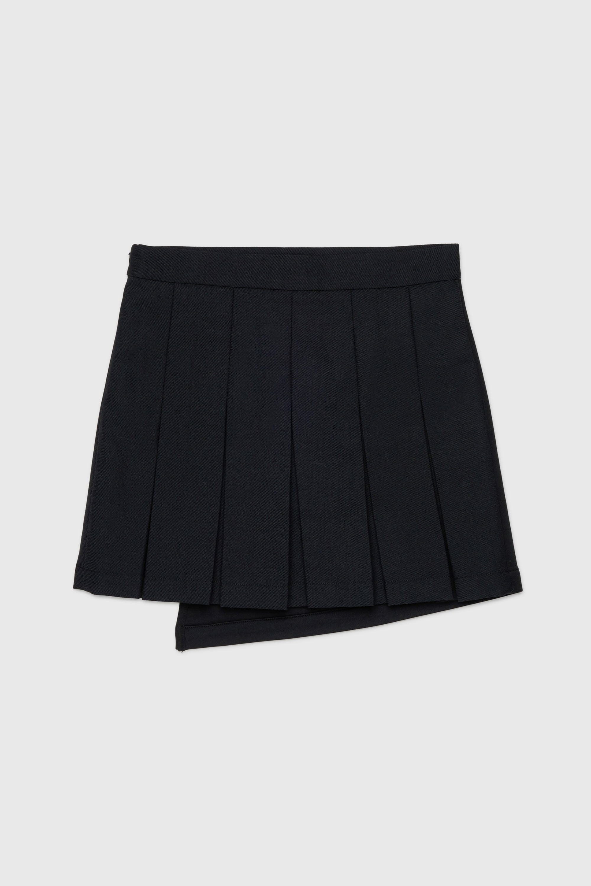 Diesel - GREBY, Woman's Wrap-effect mini skirt with pleated back in Black - 1
