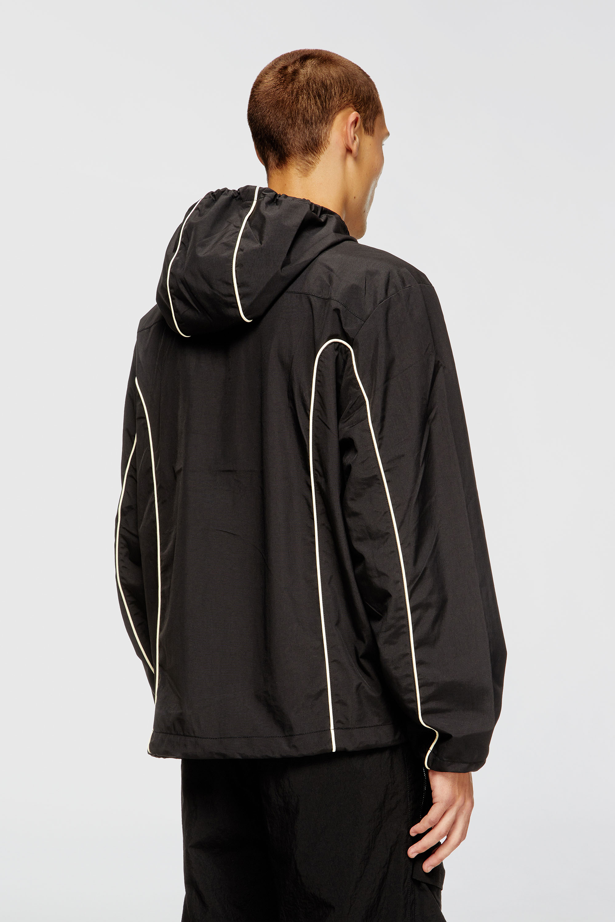 Diesel - J-HIVES, Herren Windjacke mit Kontrastpaspelierung in Schwarz - 4