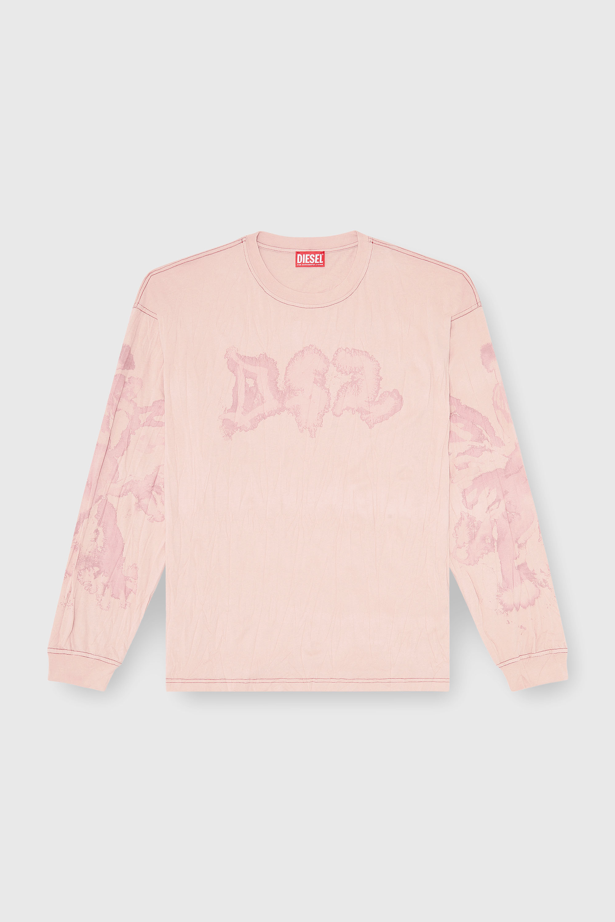 Diesel - T-BOXT-LS-AA4, Herren Locker long sleeve tee mit blotched print in Rosa - 2