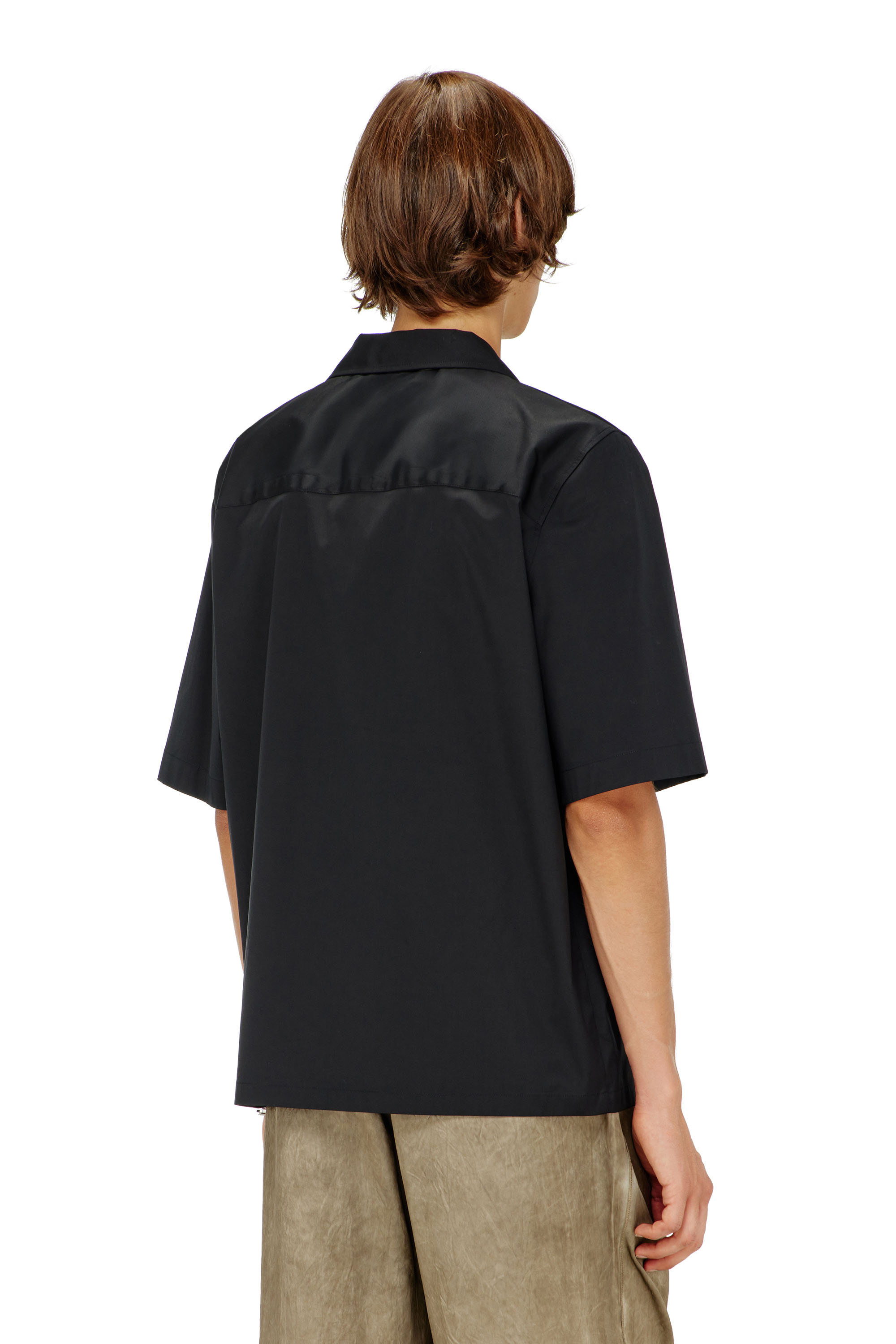 Diesel - S-MAC-GSBH, Herren Stretch-Popeline-Hemd mit Oval-D-Stickerei in Schwarz - 4