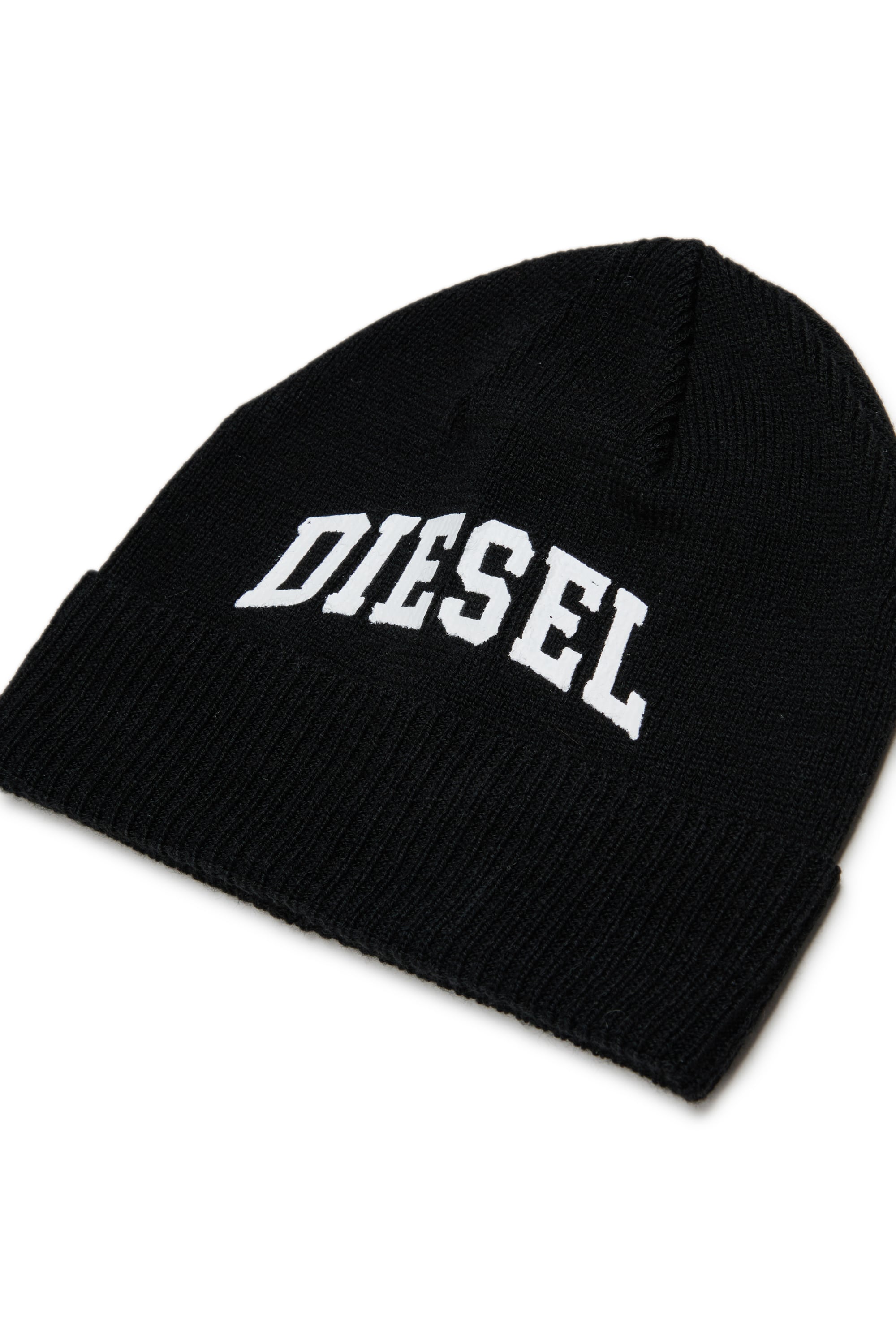 Diesel - FBAND, Unisex Beanie aus Wollmischung mit Logo in Schwarz - 3