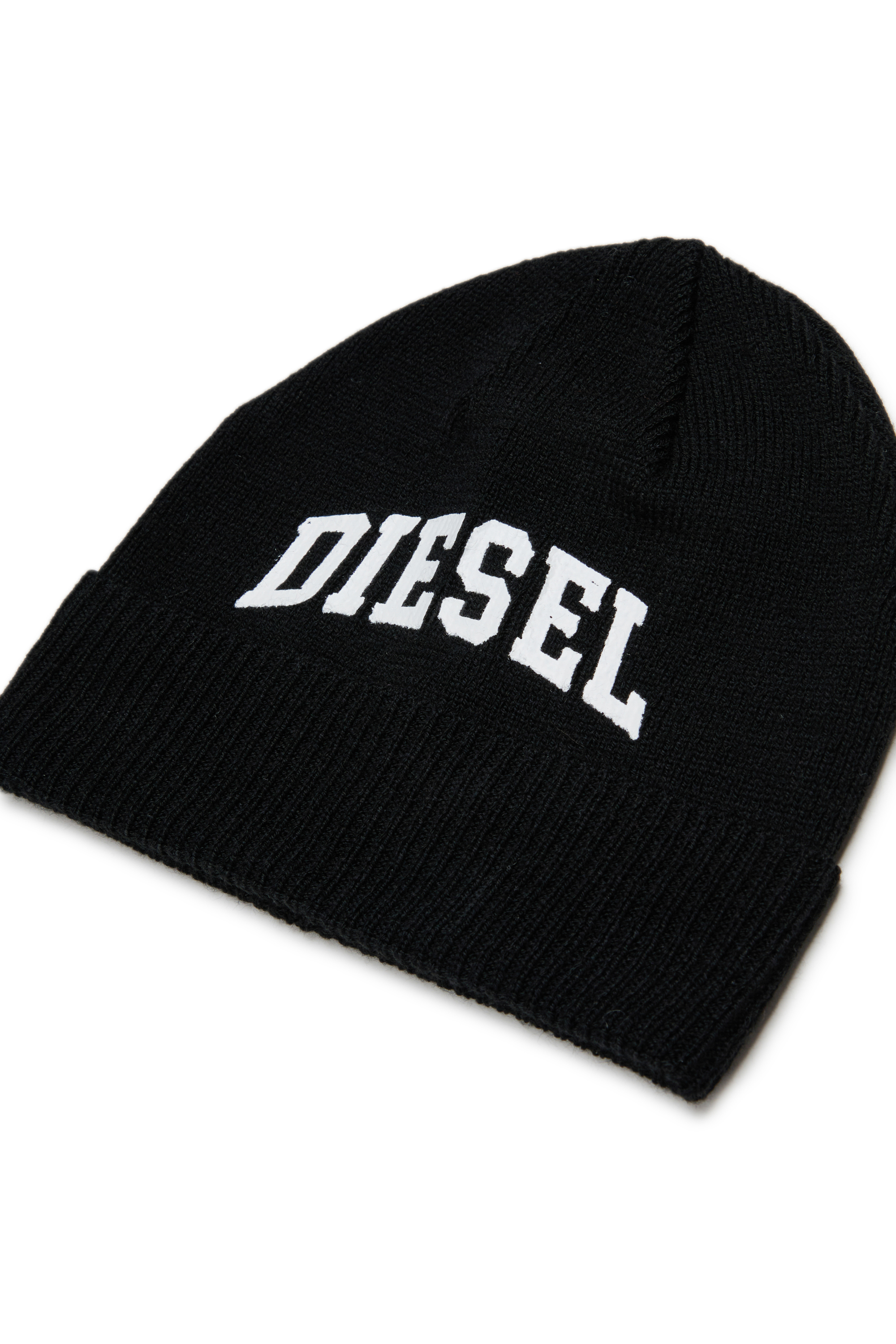 Diesel - FBAND, Unisex Beanie aus Wollmischung mit Logo in Schwarz - 3