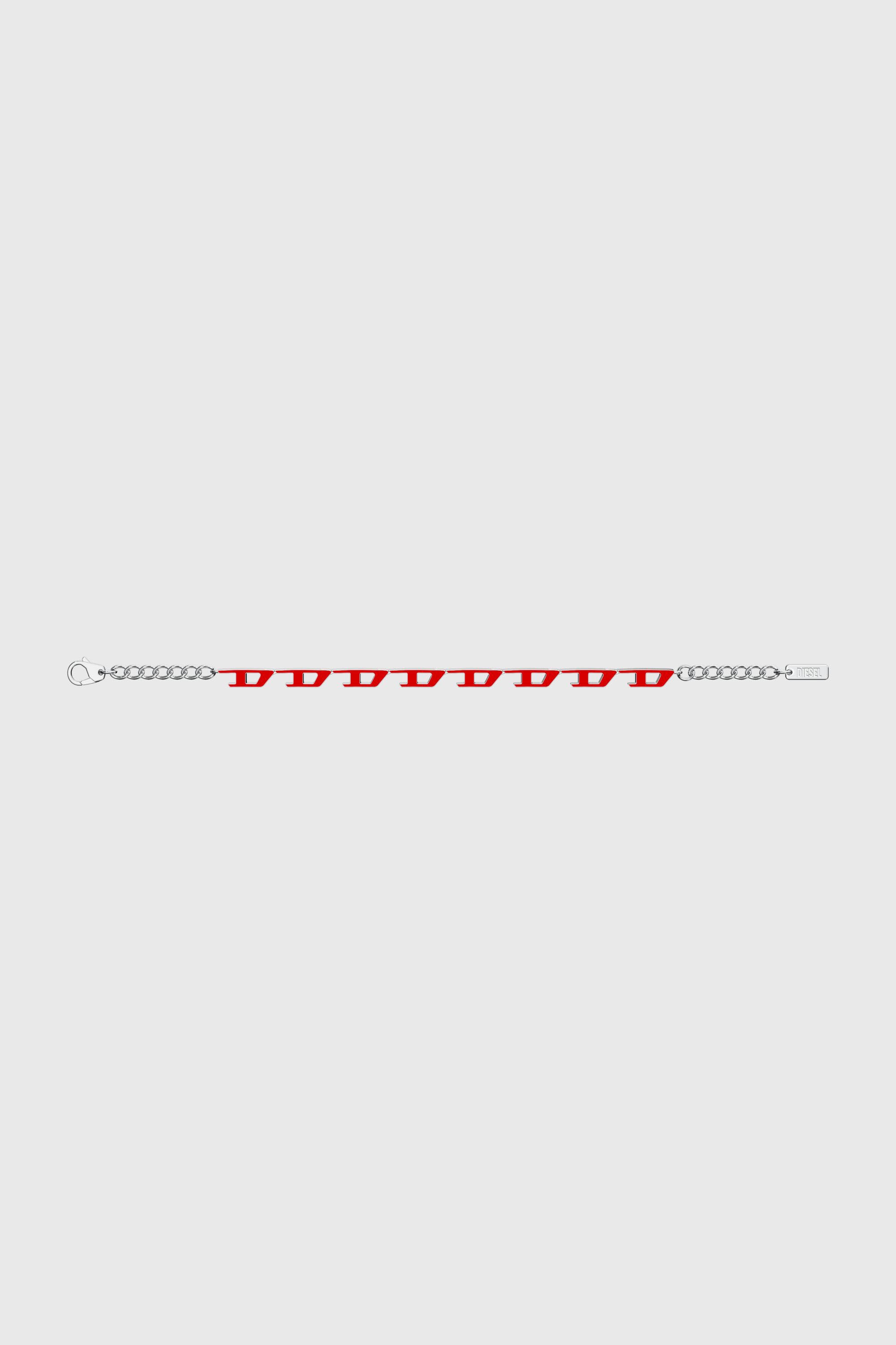 Diesel - DX1690040 JEWELLERY, Unisex Edelstahlarmband in Silber/Rot - 4