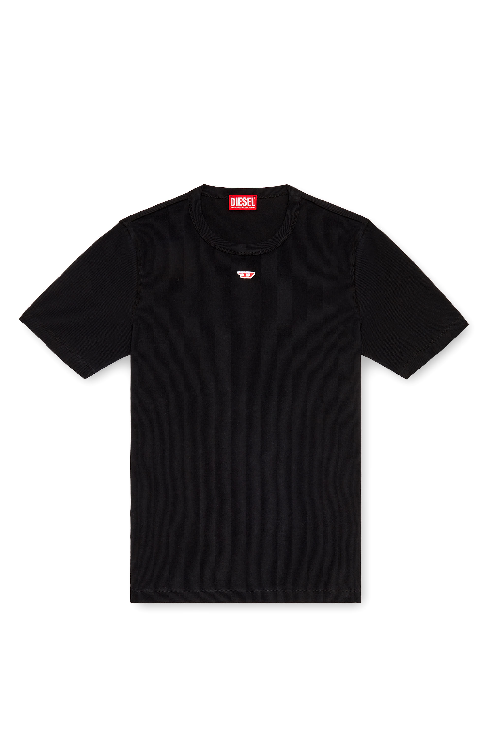 Diesel - D-RIBBER-N, Herren T-Shirt mit D-Patch in Schwarz - 3