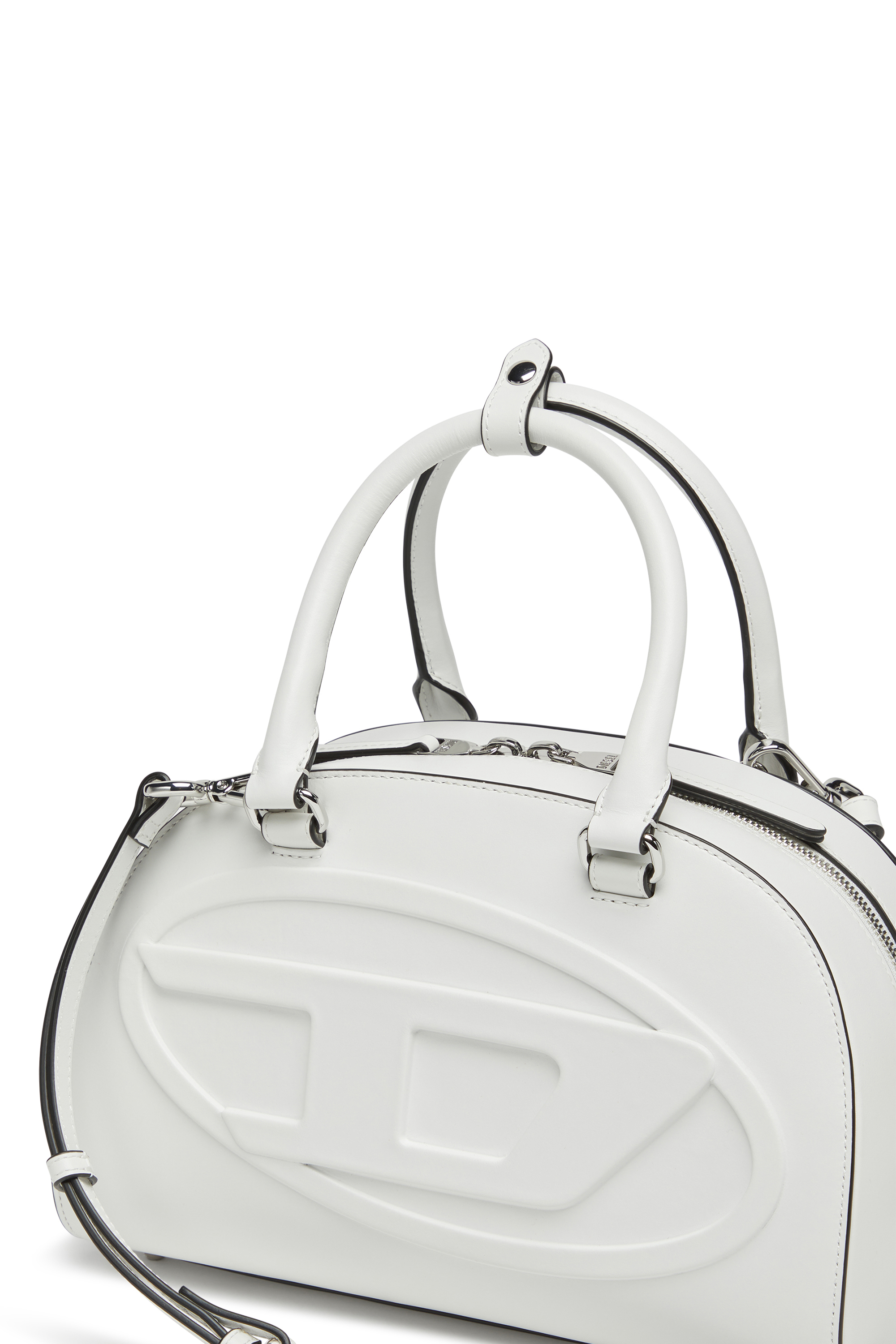 Diesel - 1DR DOME TOP HANDLE, Damen 1DR Dome-Bowling-Tasche aus Leder in Weiß - 5