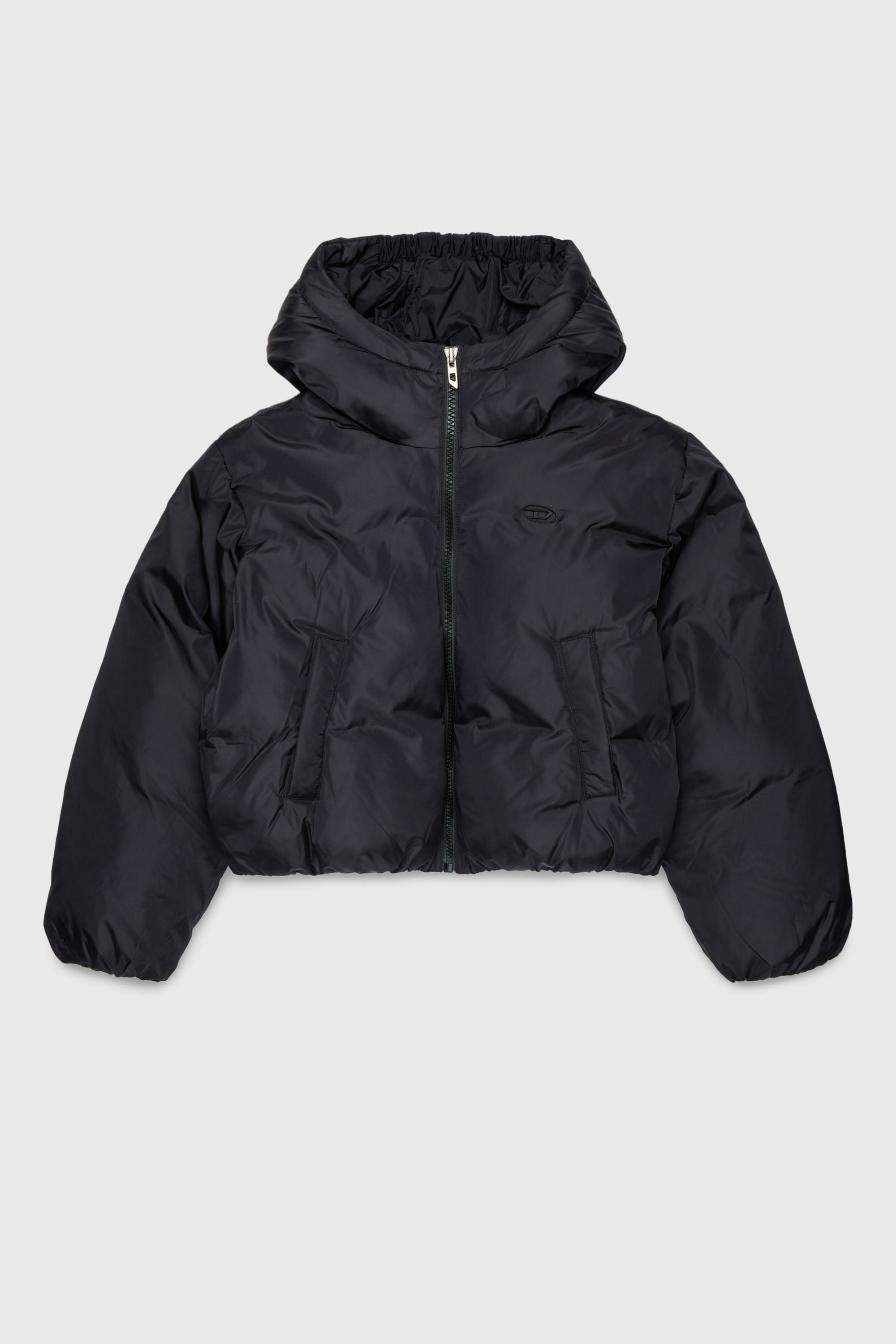 Diesel - JELKYM, Woman's Hooded puffer jacket in Black - 1