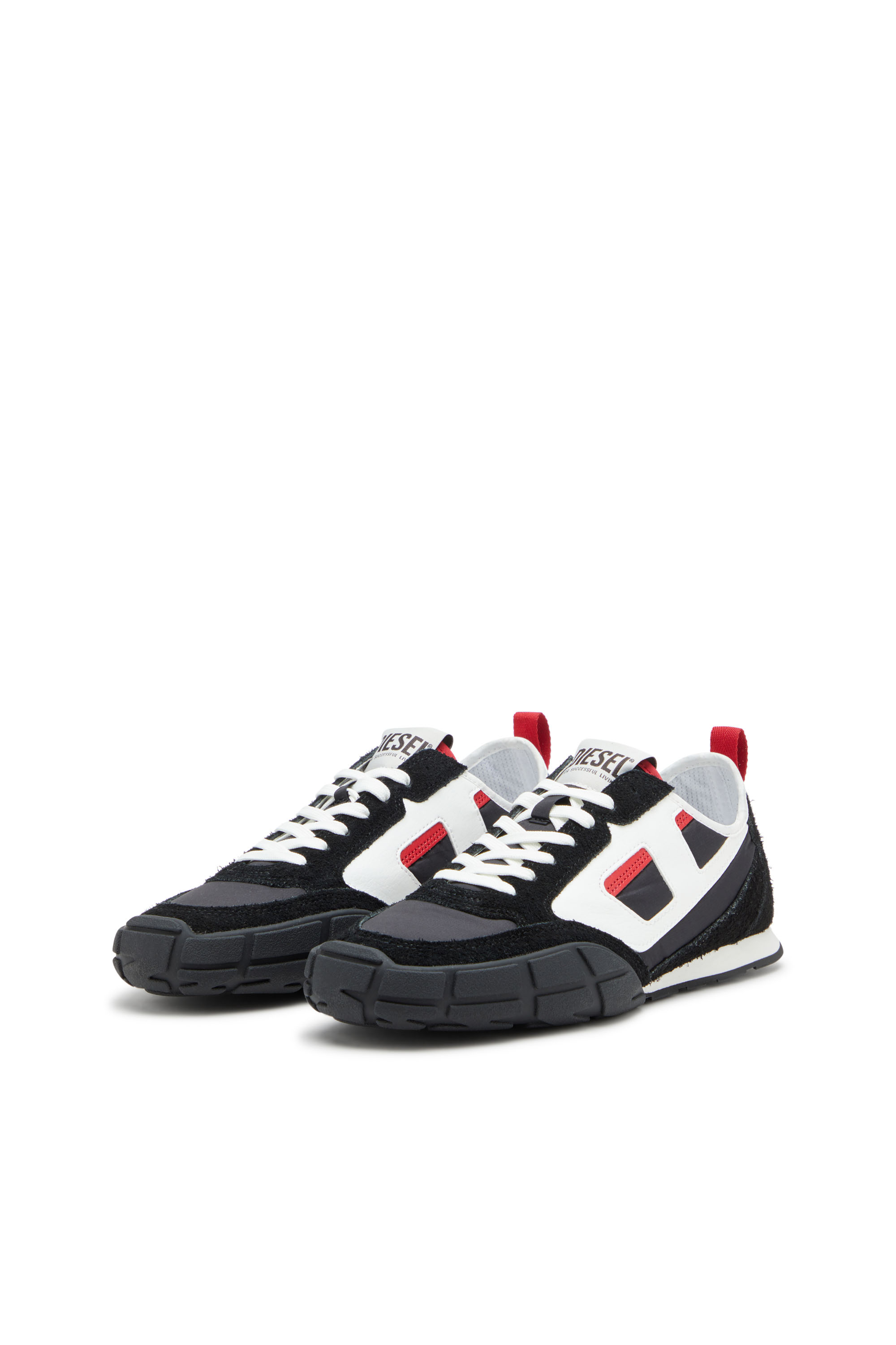 S-PAGODHA LOW, Schwarz/Rot Diesel - S-PAGODHA LOW, Herren S-Pagodha-Sneakers aus Leder, Wildleder und Ripstop in Schwarz/Rot - 9