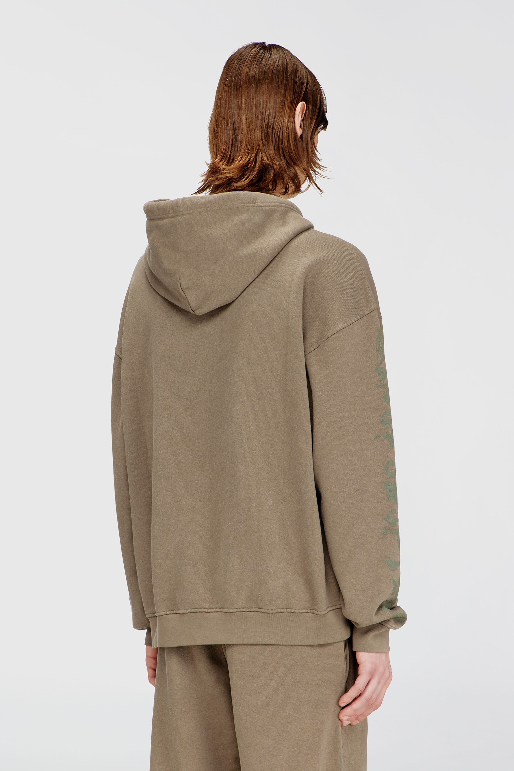 Diesel - S-GRIFFON, Herren Behandelter Hoodie mit Greif-Print in Hellbraun - 4