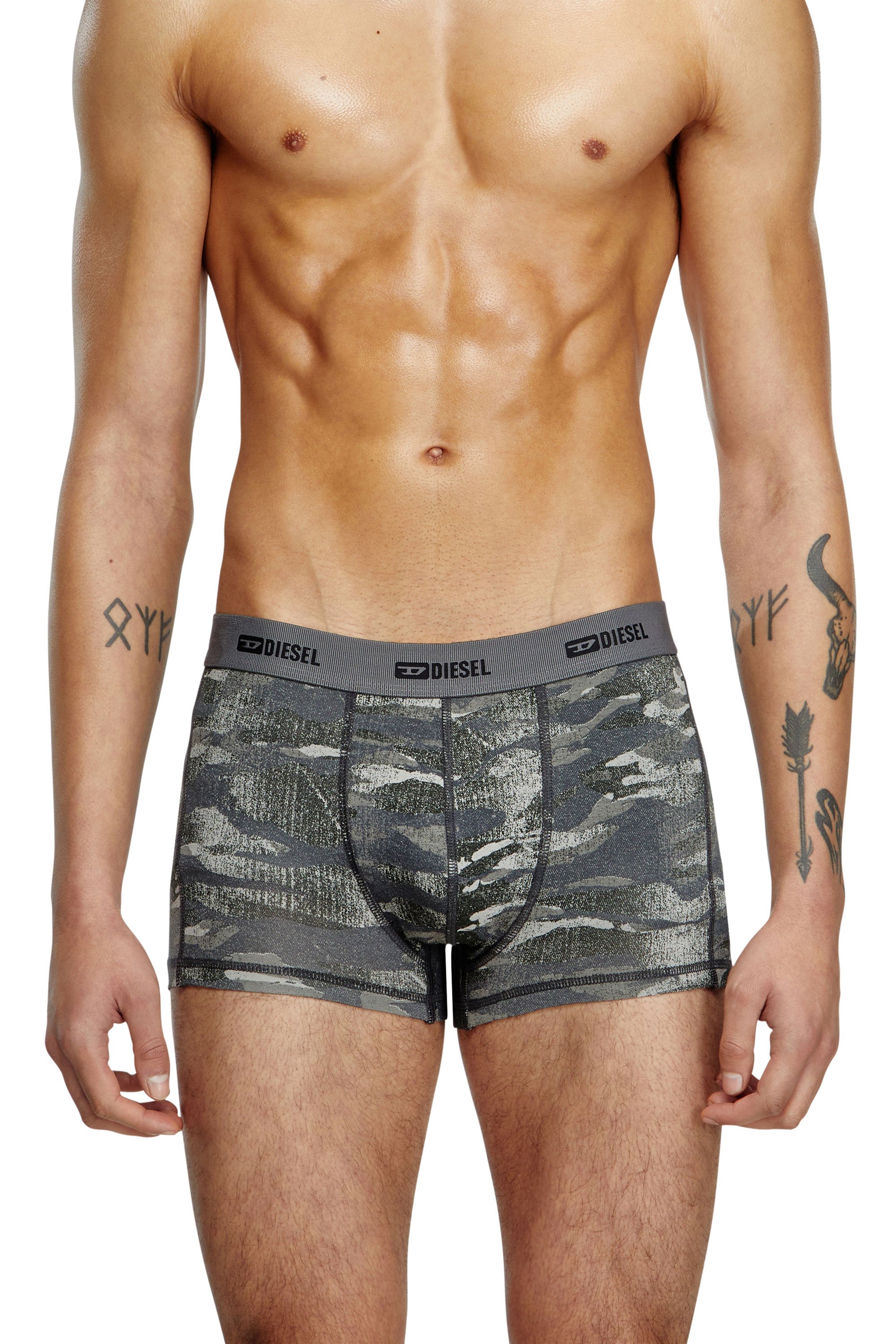 Diesel - DAMIEN-UTLT-3PACK, Herren Einfarbige und Camouflage Retropants im Dreierpack in Schwarz/Grau - 3