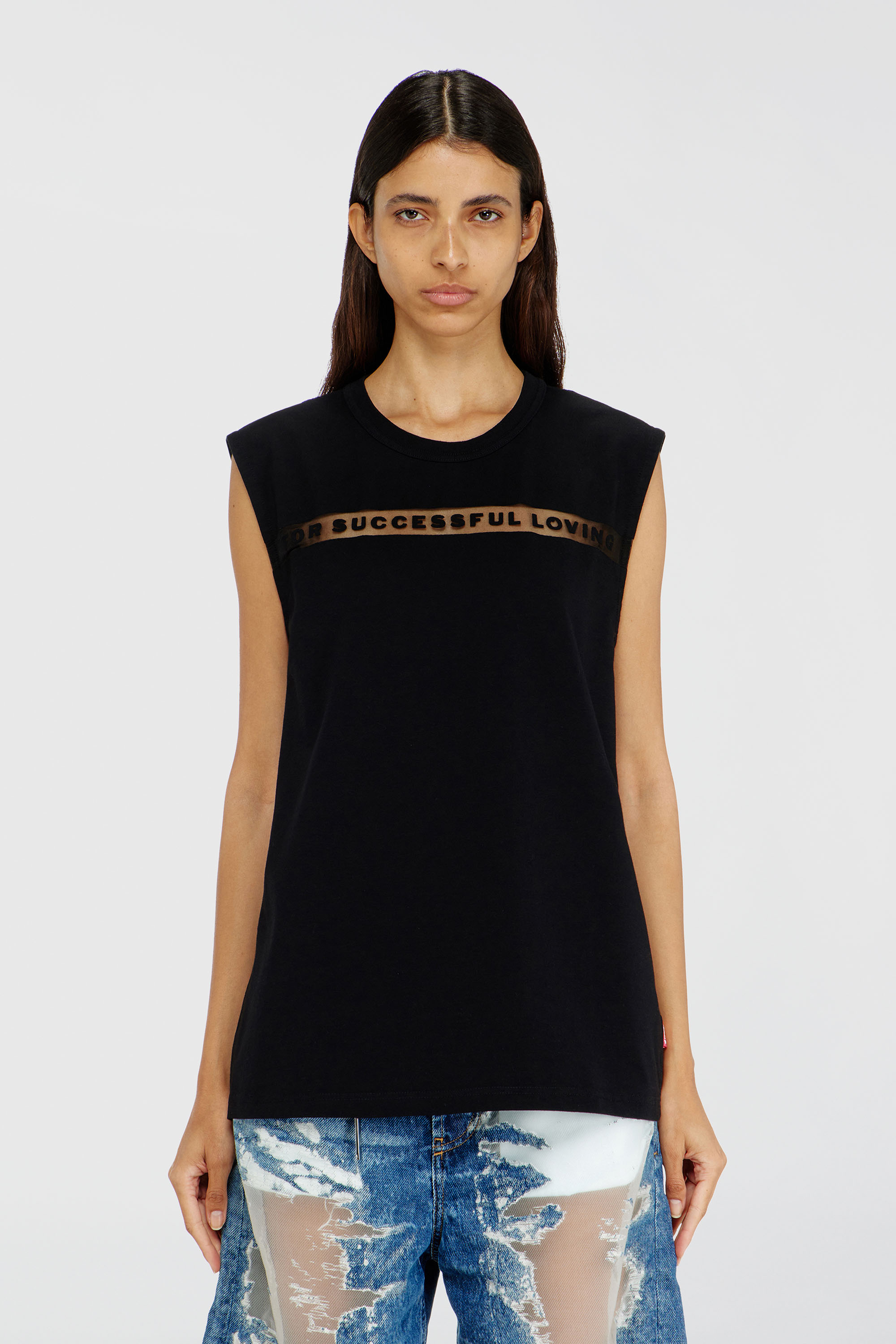 Diesel - PR-T-NORM-BISC-MATI-R, Unisex Tanktop mit For Successful Loving Logo in Schwarz - 1