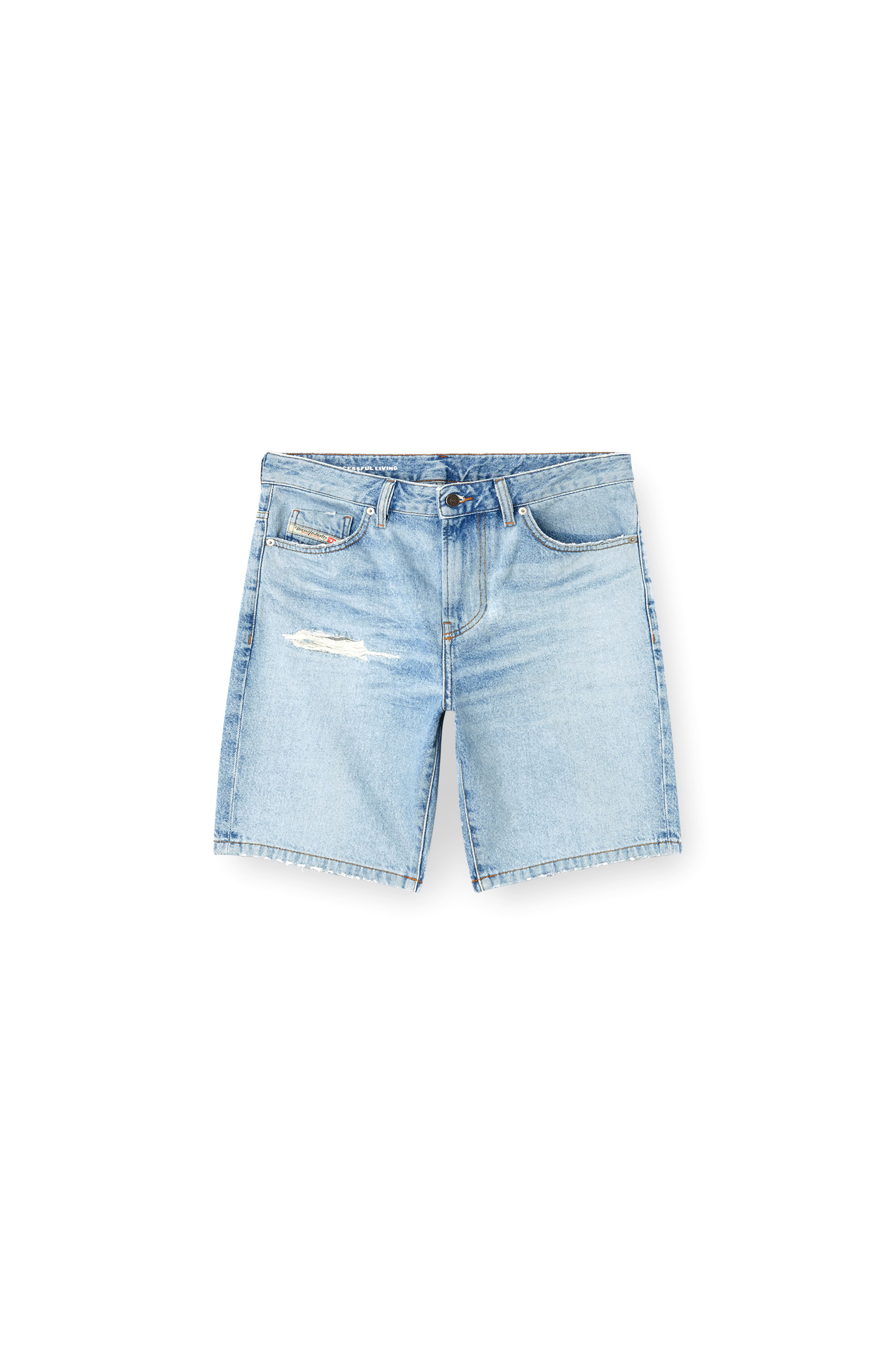 Diesel - D-FIN, Herren Schmal geschnittene Shorts aus Denim in Hellblau - 3