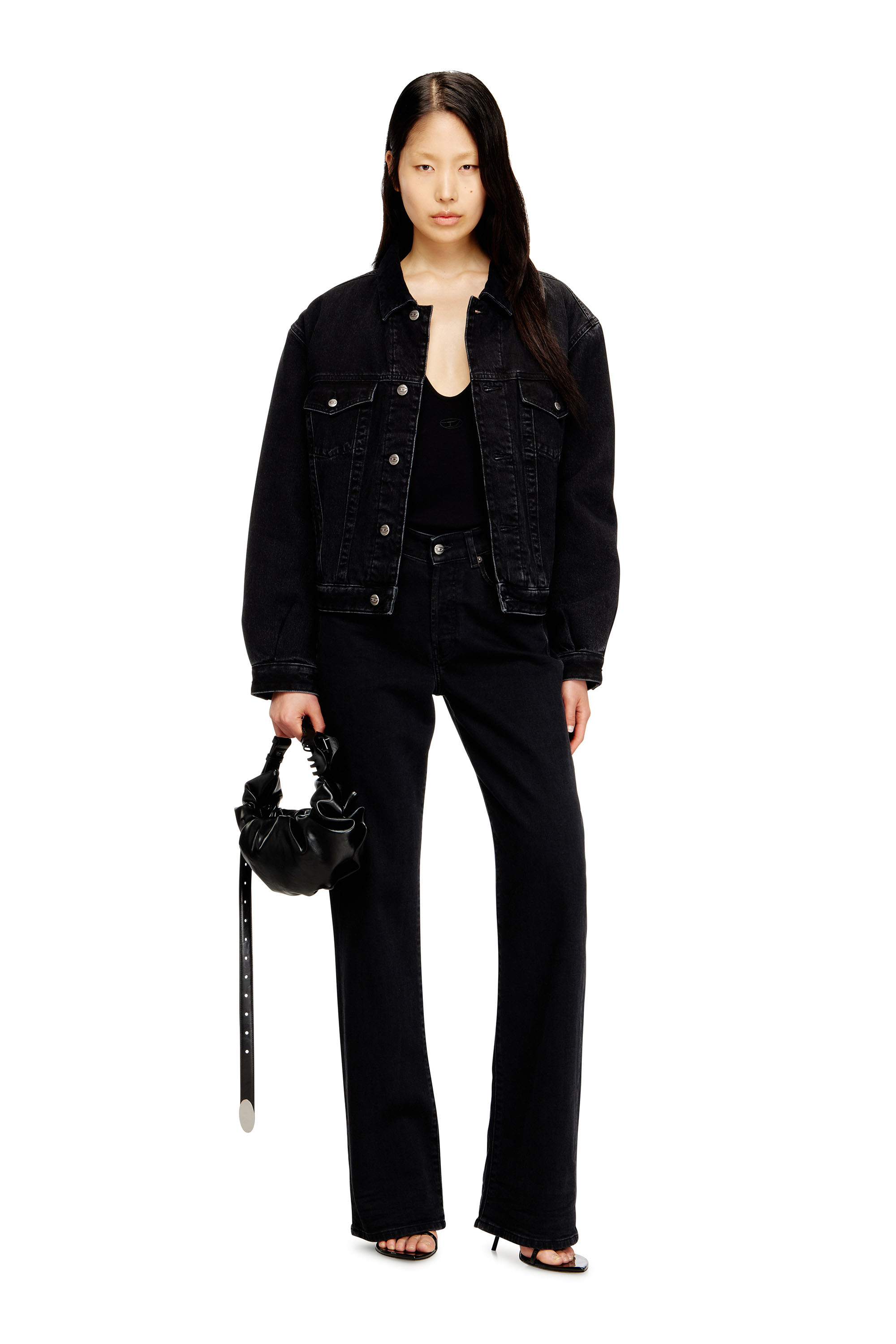 Diesel - D-RANGER-T, Unisex Gesteppte Truckerjacke aus Denim in Schwarz - 7