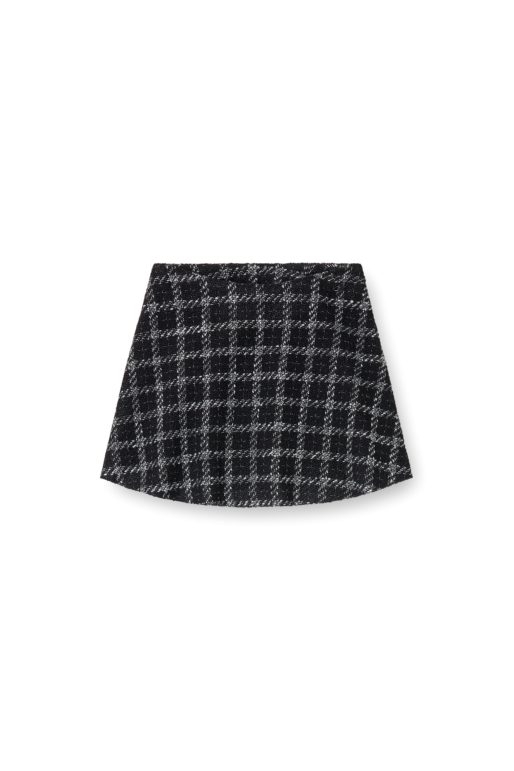 Diesel - O-GRACY, Damen Bouclé-Rock mit Karo-Muster in Schwarz/Weiss - 3